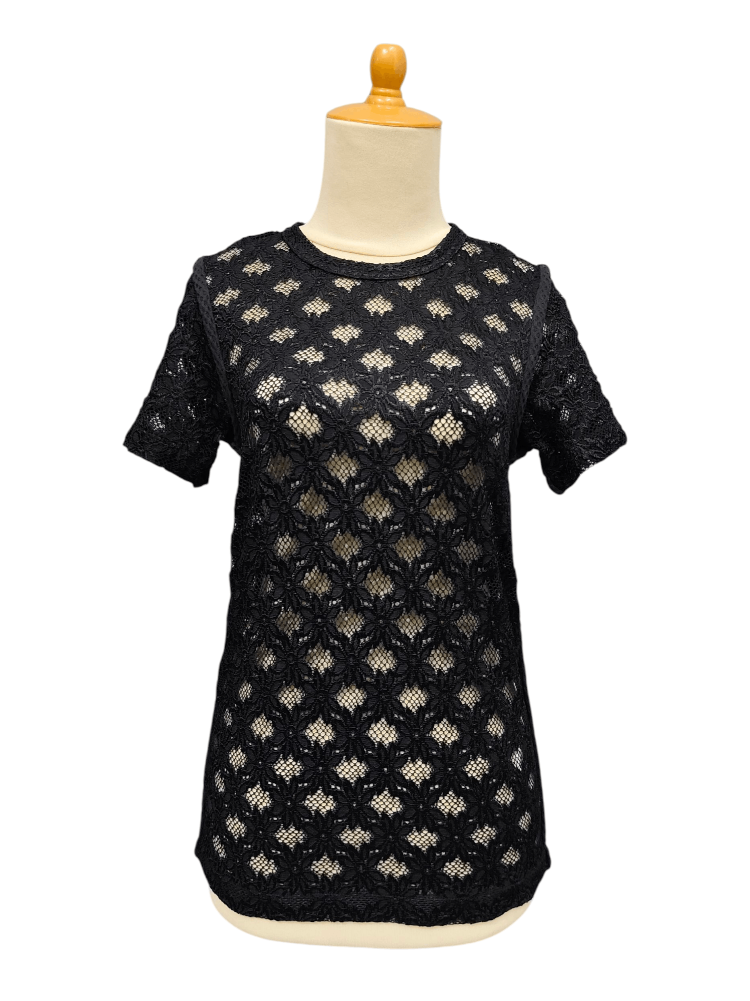 Comme des Garcons 2000s CDG🔥 Gothic Minimalist Floral Crochet Lace MeshTop Size M / US 6-8 / IT 42-44 - 1 Thumbnail