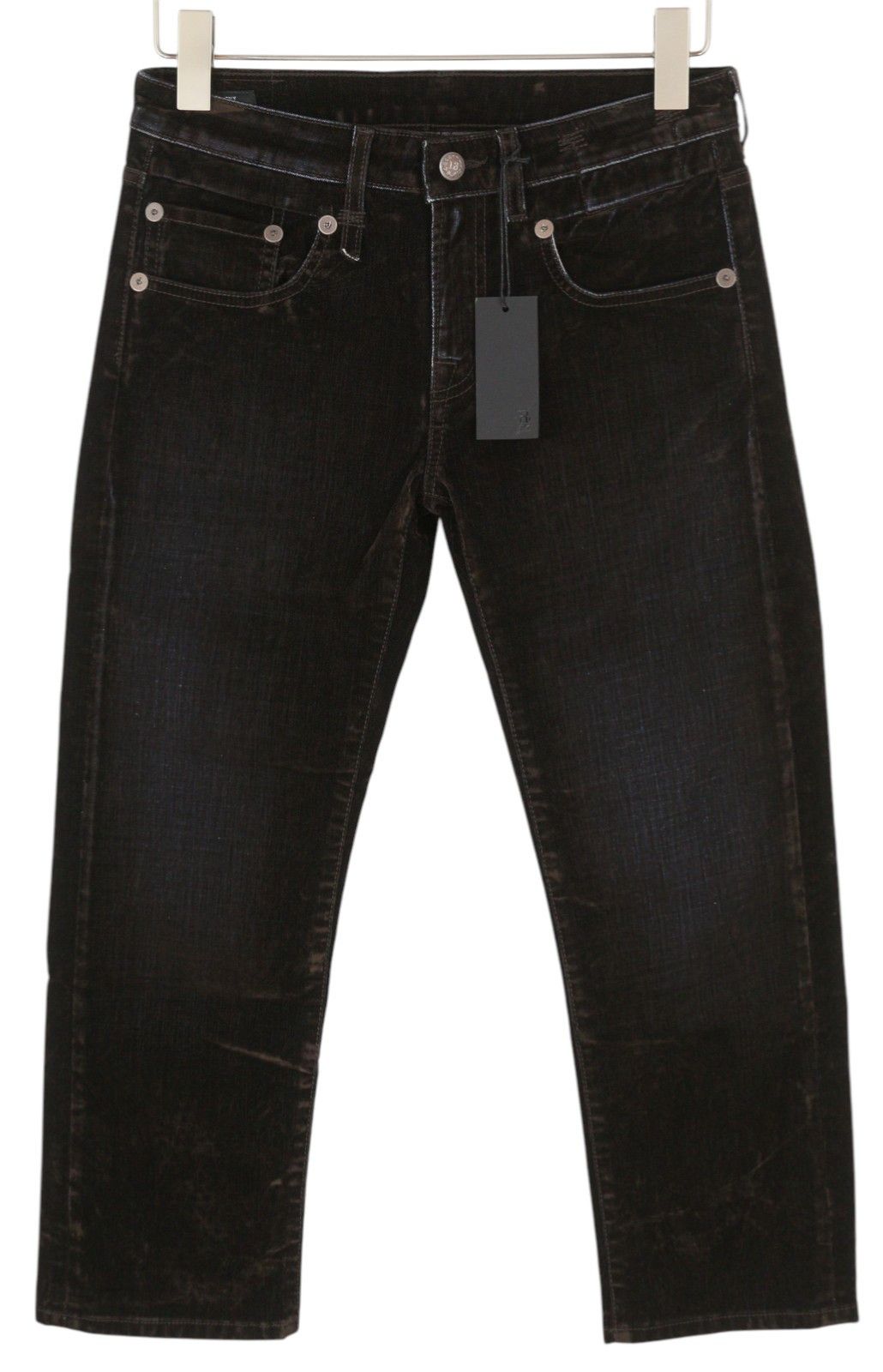 BOY STRAIGHT 26 Flocked Brown Ankle Cropped Jeans 85842