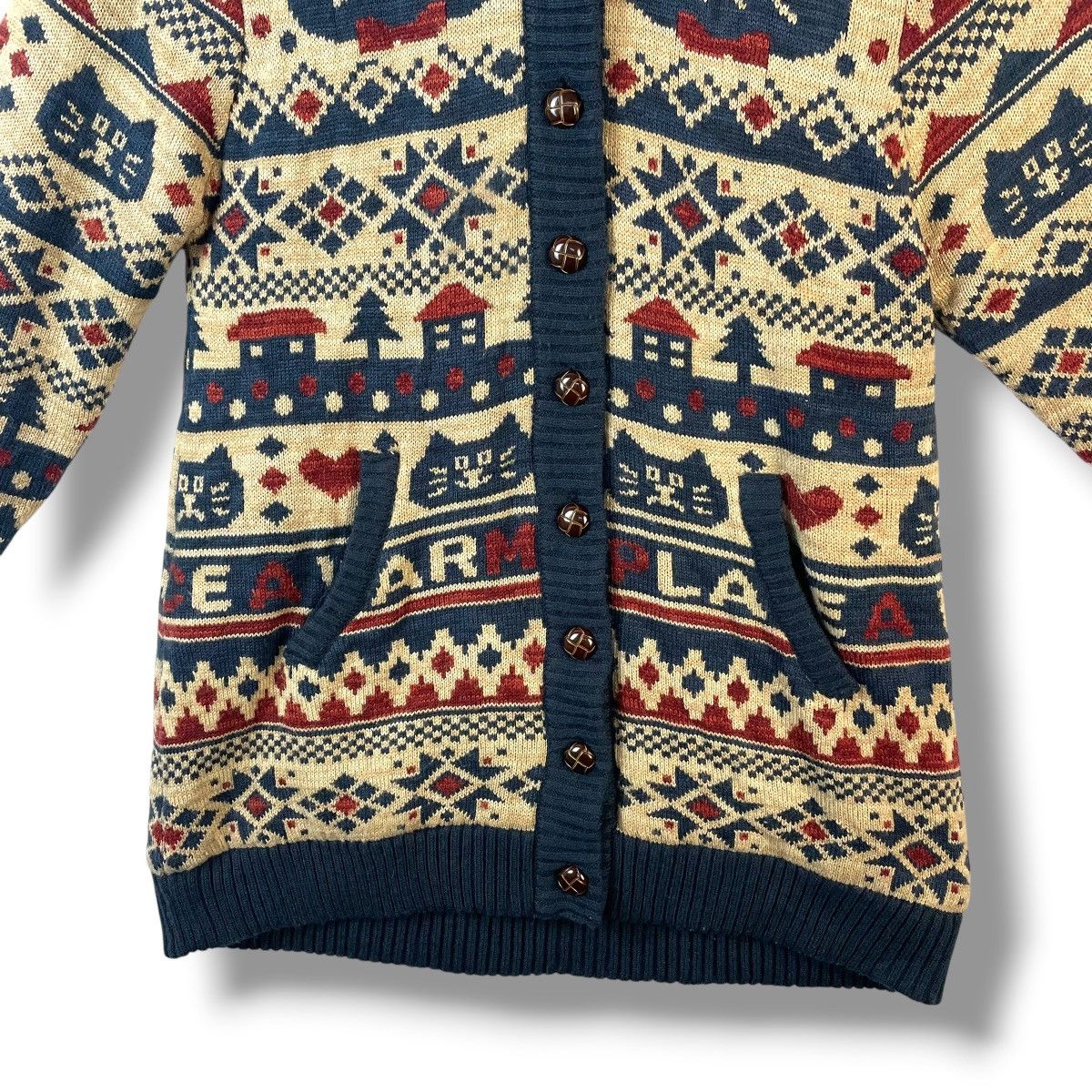 Ne-Net 🇯🇵 ROUGH NATURAL FULL PRINT BUTTON UP KNITTED JACKET Size M / US 6-8 / IT 42-44 - 7 Thumbnail
