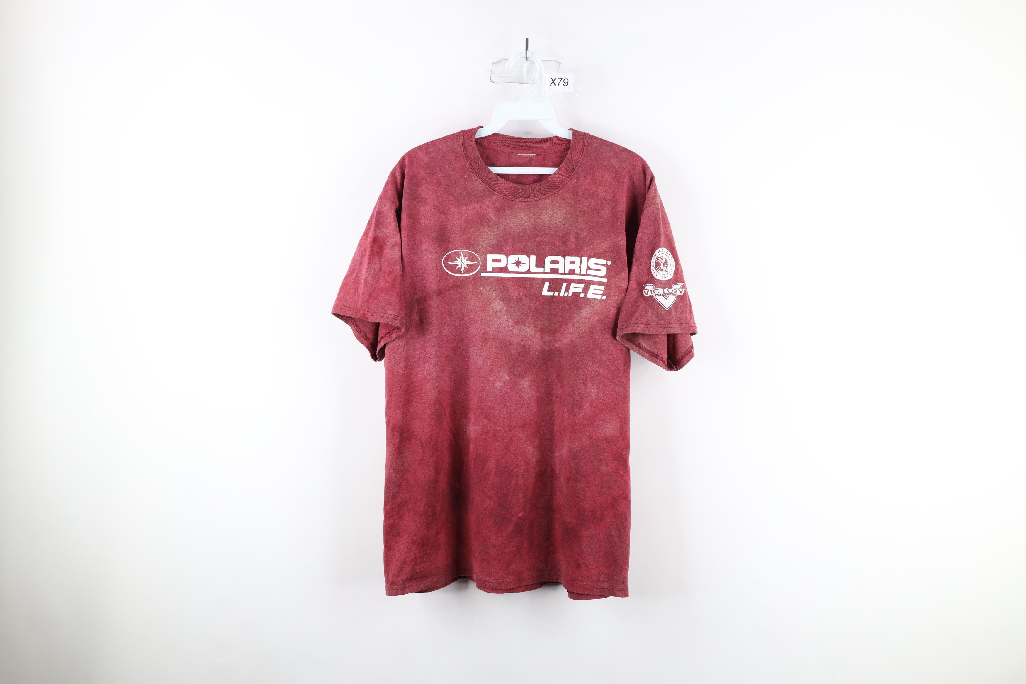 Vintage Vintage Polaris Spell Out Acid Wash Short Sleeve T-Shirt Red Size US L / EU 52-54 / 3 - 1 Thumbnail