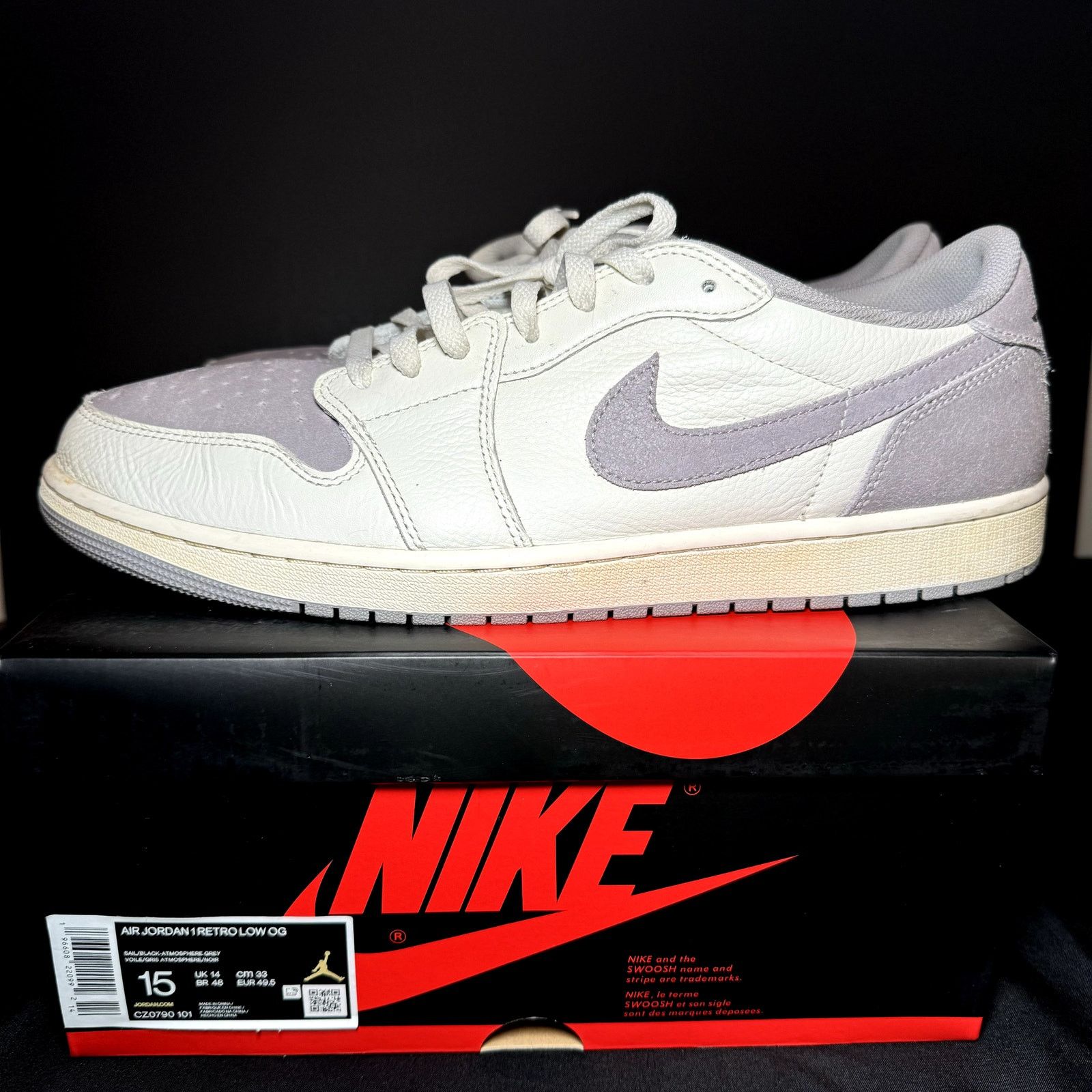 Jordan Brand × Nike Size 15 - Nike Air Jordan 1 Retro Low OG Atmosphere Grey Size US 15 / EU 48 - 8 Thumbnail