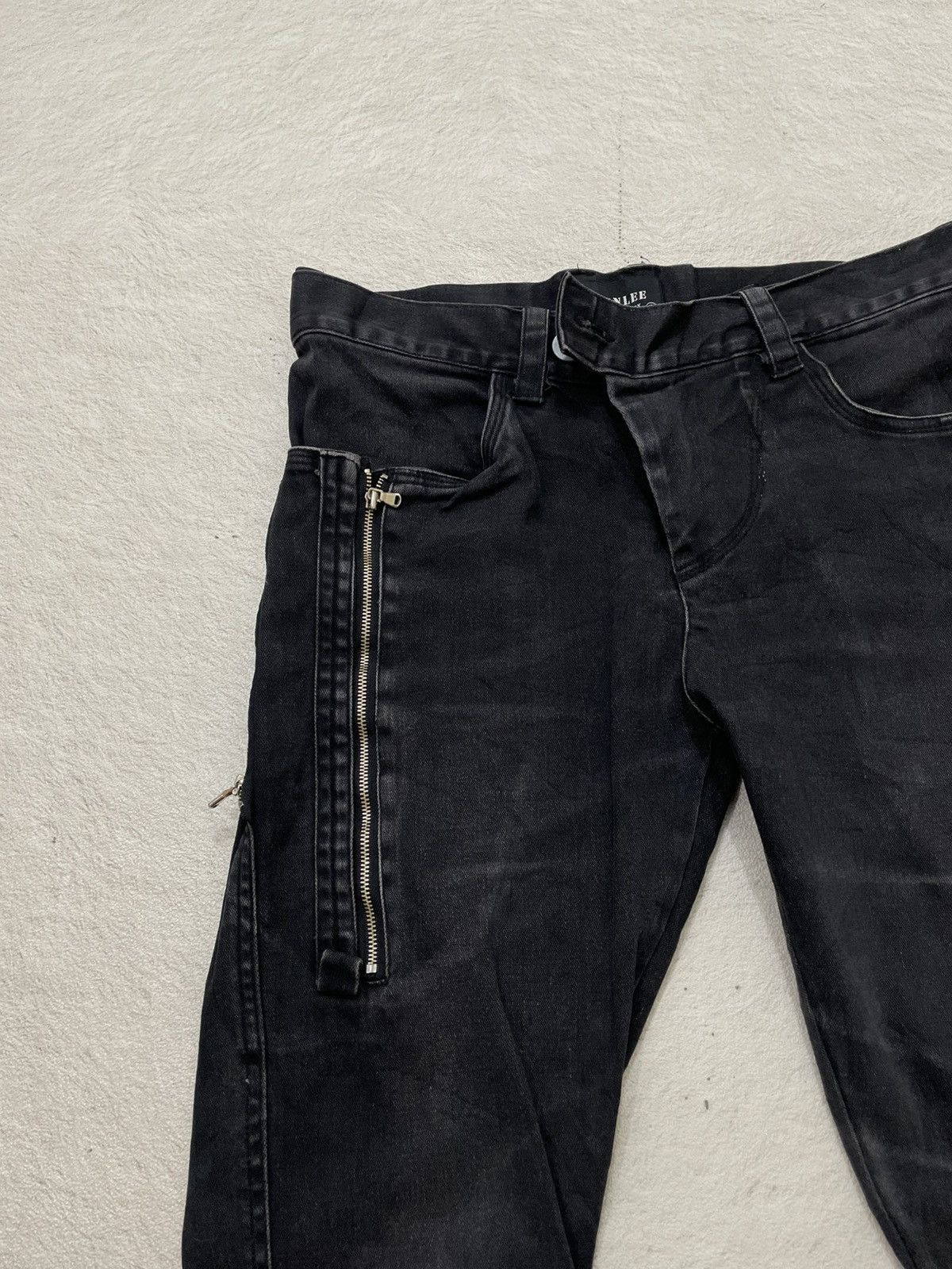 Japanese Brand 2000s Black Zipper Detail Denim Biker-Style Jeans LGB if6was Size US 31 - 5 Thumbnail