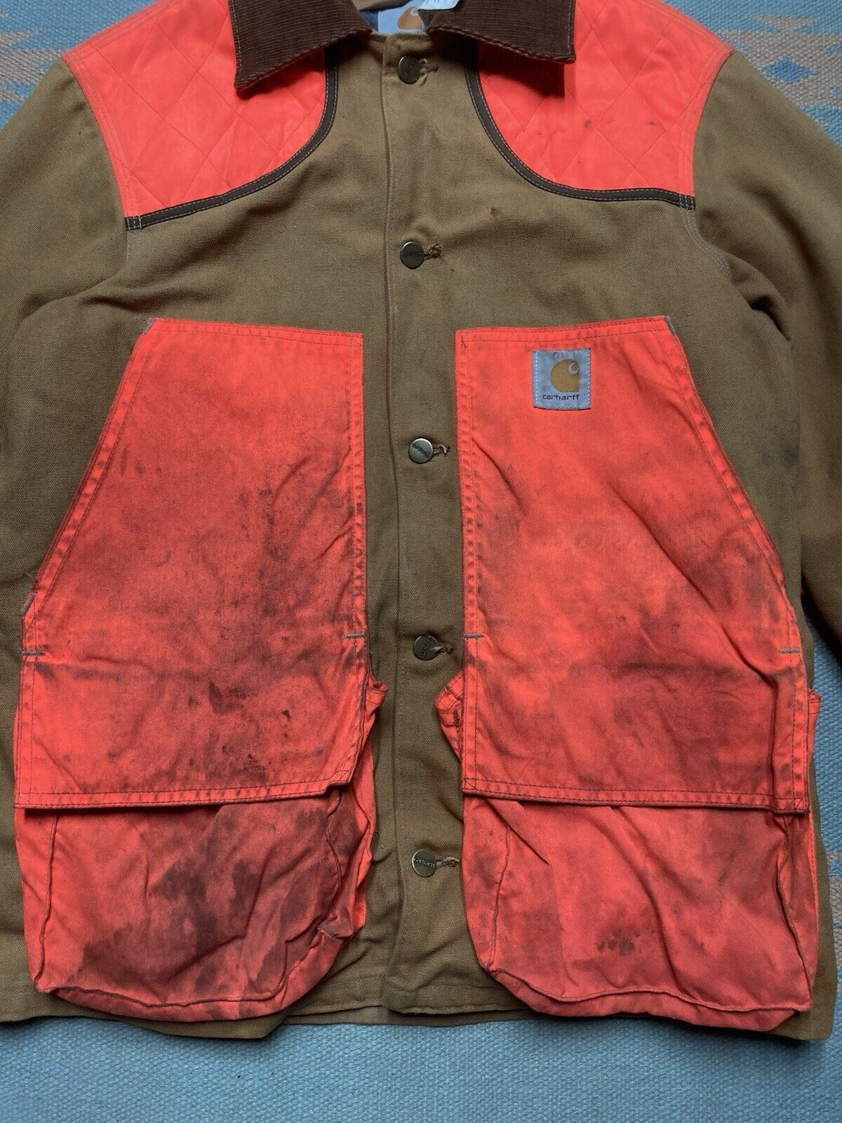 Carhartt × Vintage Vtg carhartt canvas jacket CB950 hunting coat hi vis blaze M Size US M / EU 48-50 / 2 - 2 Thumbnail