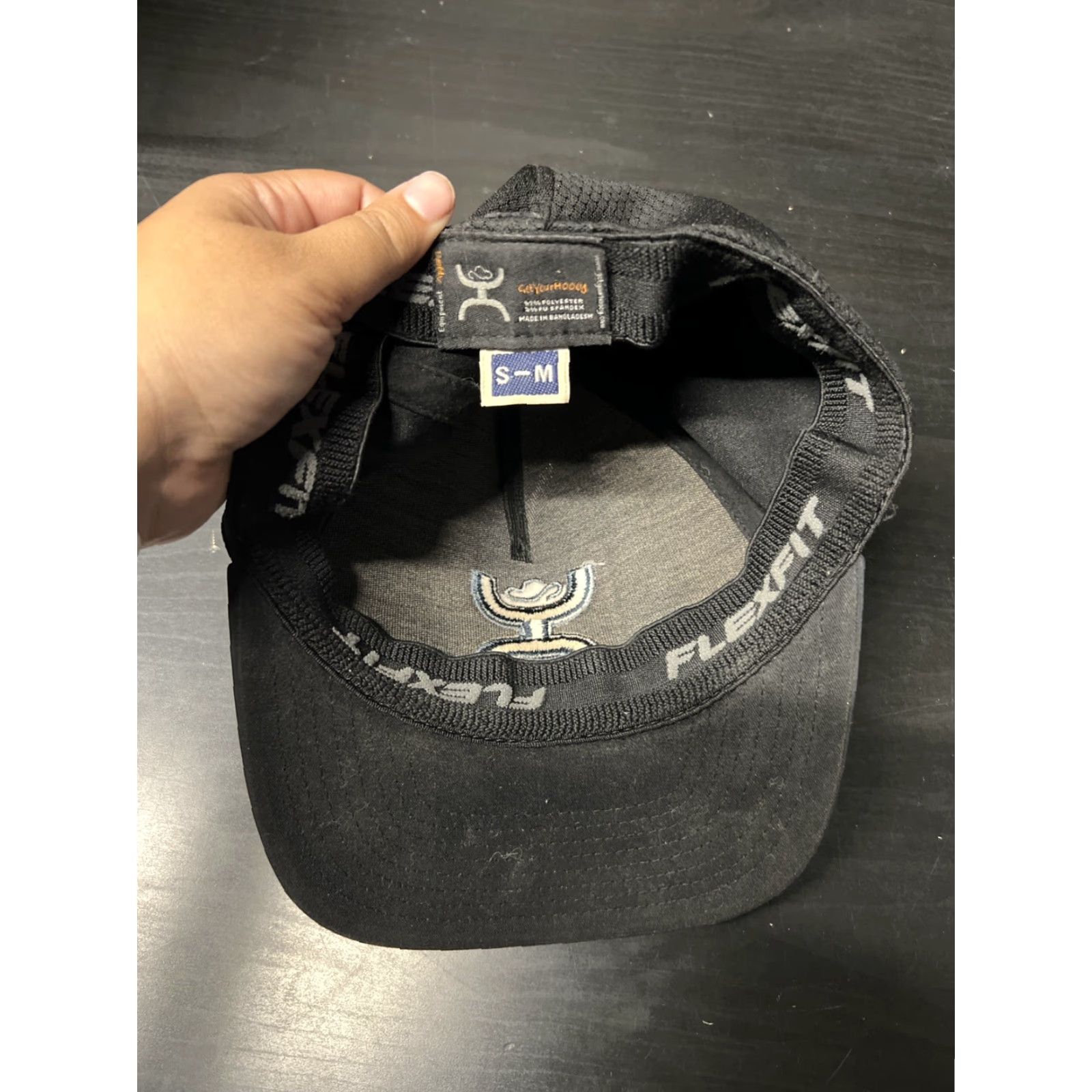 Vintage Hooey Cap Hat Black S-M Mens Embroidered Stretch Fit Flexfit Cowboy Baseball Cap Mens Size ONE SIZE - 2 Thumbnail