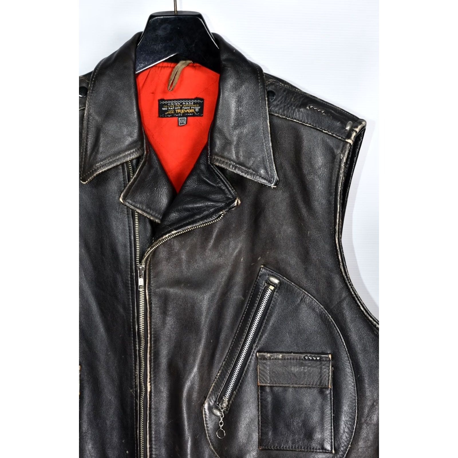 Lee VINTAGE LEE TREVOR Leather Vest Jacket Men's 2XL Black Leather Biker Vest Casual Shirt? Size US XXL / EU 58 / 5 - 6 Thumbnail