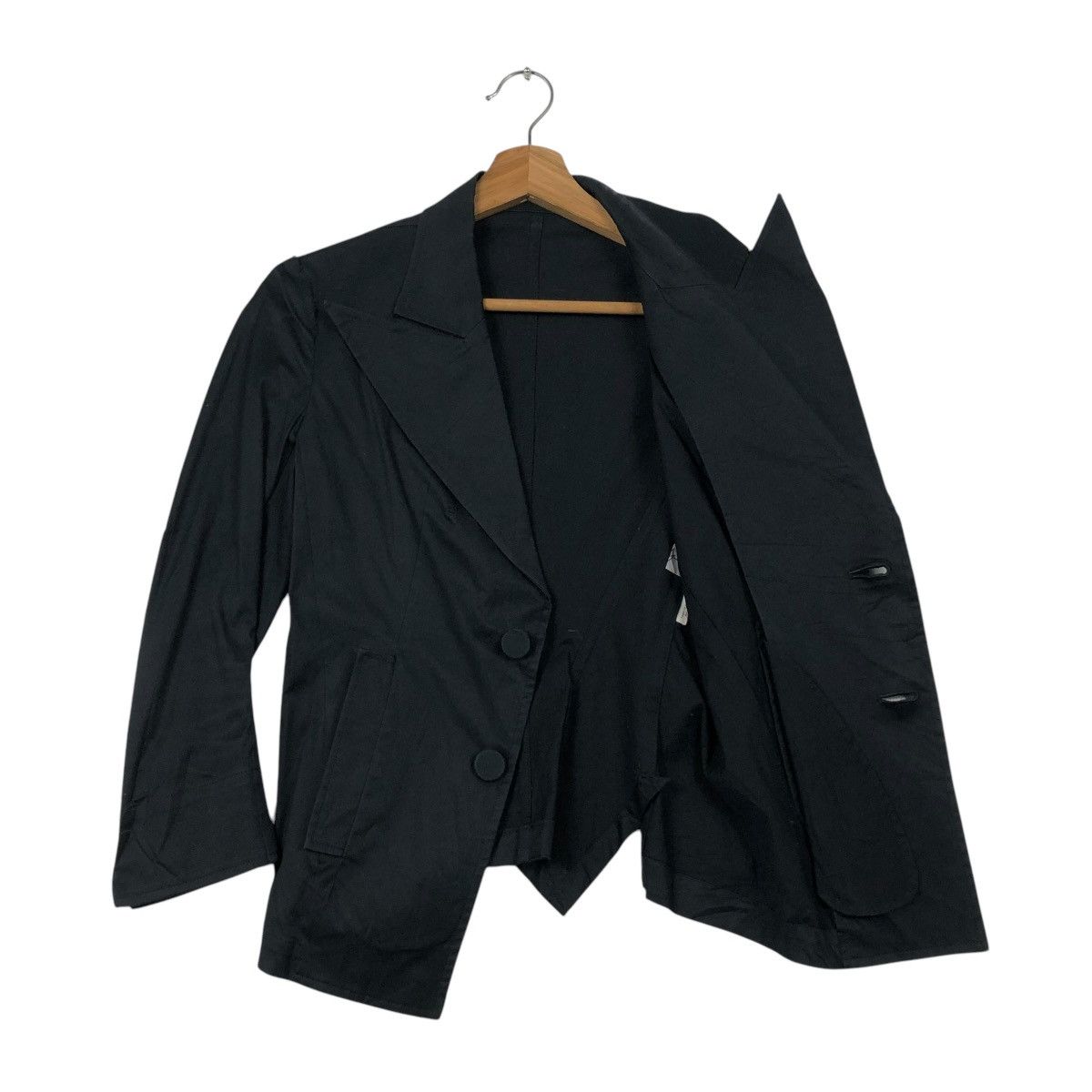 Yohji Yamamoto 🔥CROPPED COATS JACKET YOHJI YAMAMOTO RICH BLACK Size XS / US 0-2 / IT 36-38 - 12 Thumbnail
