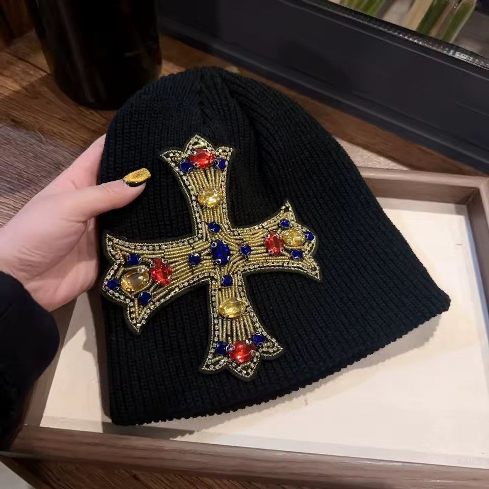 Japanese Brand Chrome Hearts Style Beanie Hat Size ONE SIZE - 2 Thumbnail
