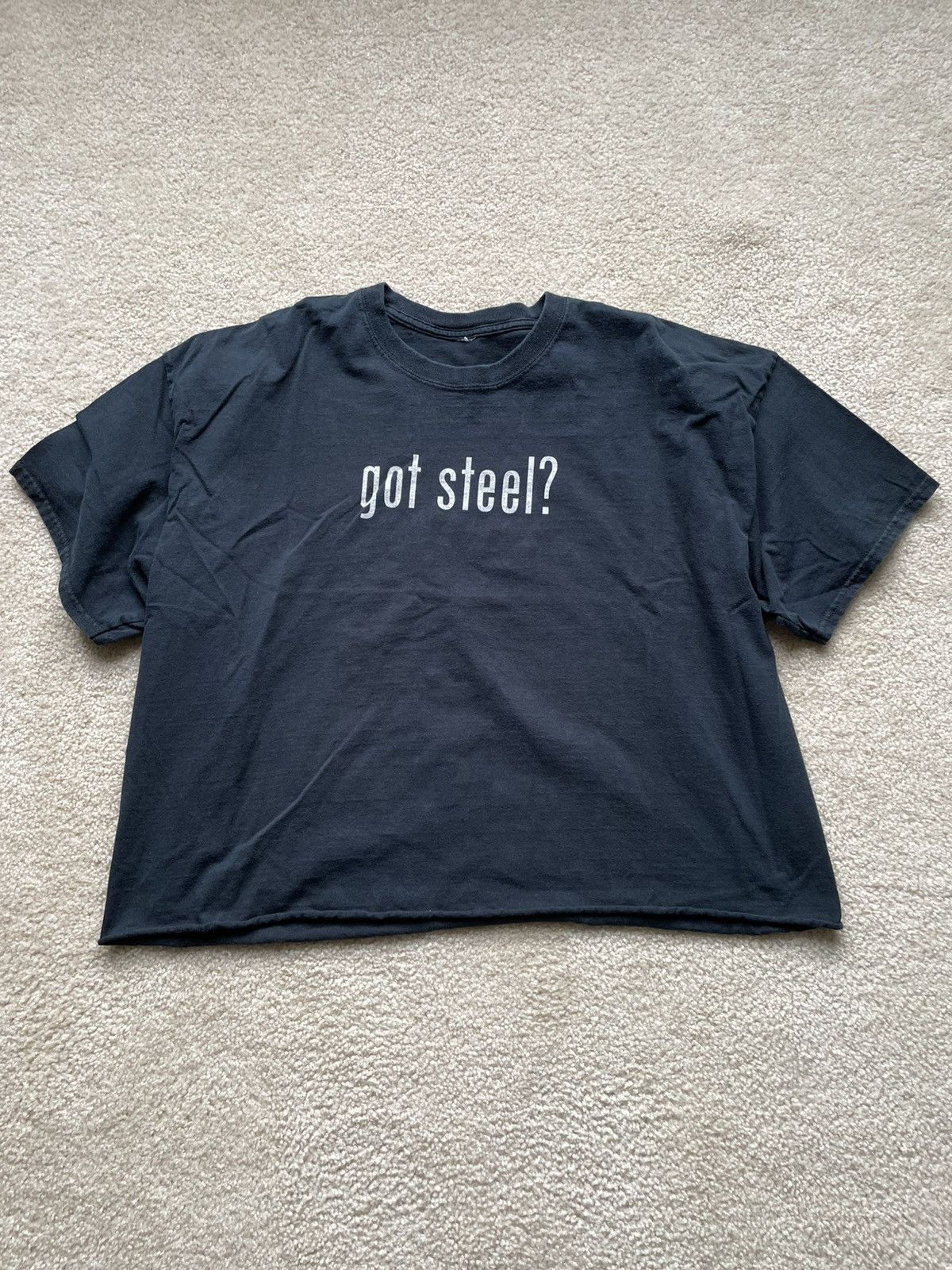 Japanese Brand × Vintage Cropped Got Steel? Tee Size US XL / EU 56 / 4 - 1 Thumbnail