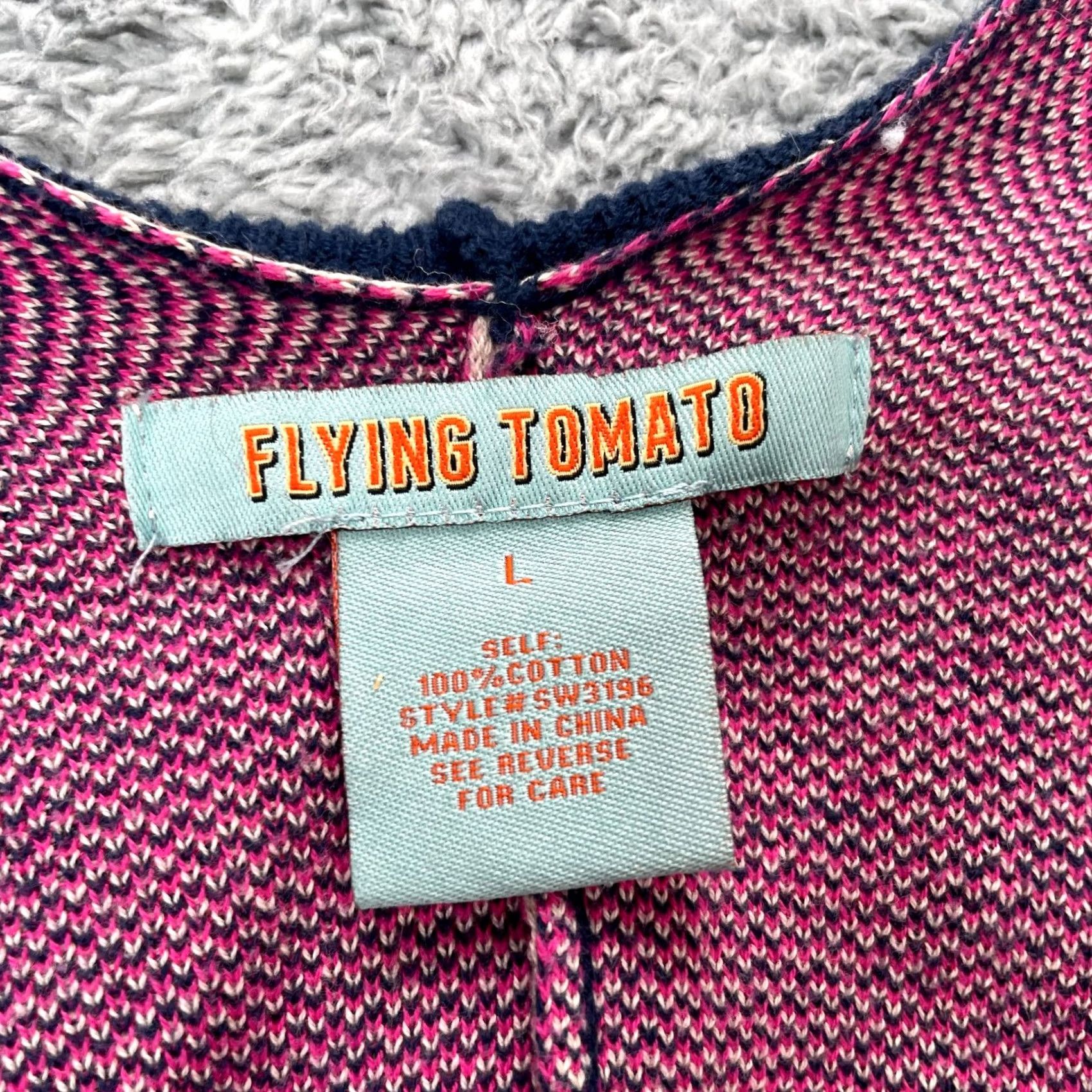 Pinko Flying Tomato Sweater Womens Large Beige Pink Poncho Aztec Print Cotton Shawl Cardigan Casual Fall Winter Size L / US 10 / IT 46 - 3 Thumbnail
