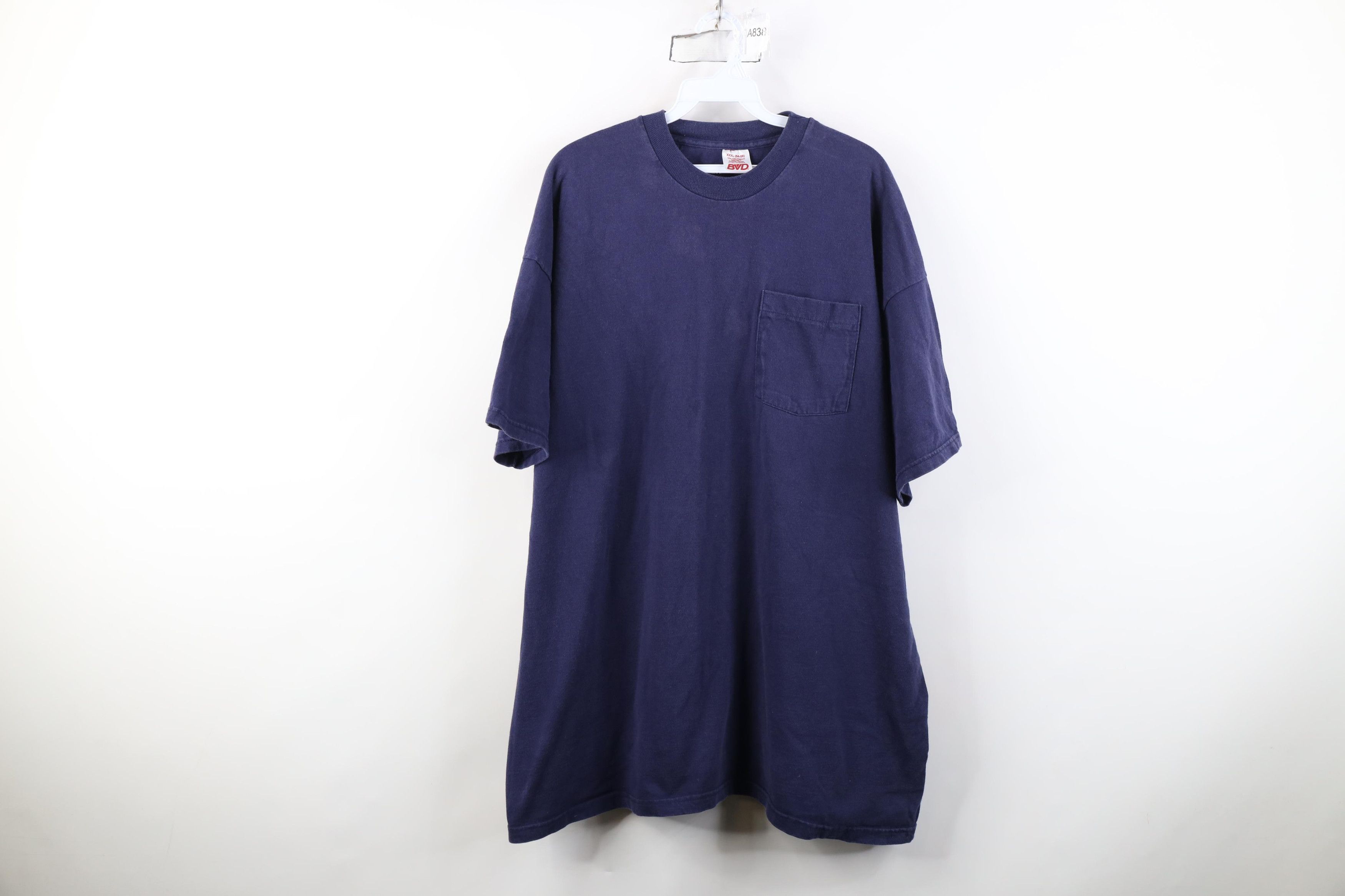 Vintage Vintage 90s Streetwear Heavyweight Pocket T-Shirt Blue Size US XXL / EU 58 / 5 - 1 Thumbnail