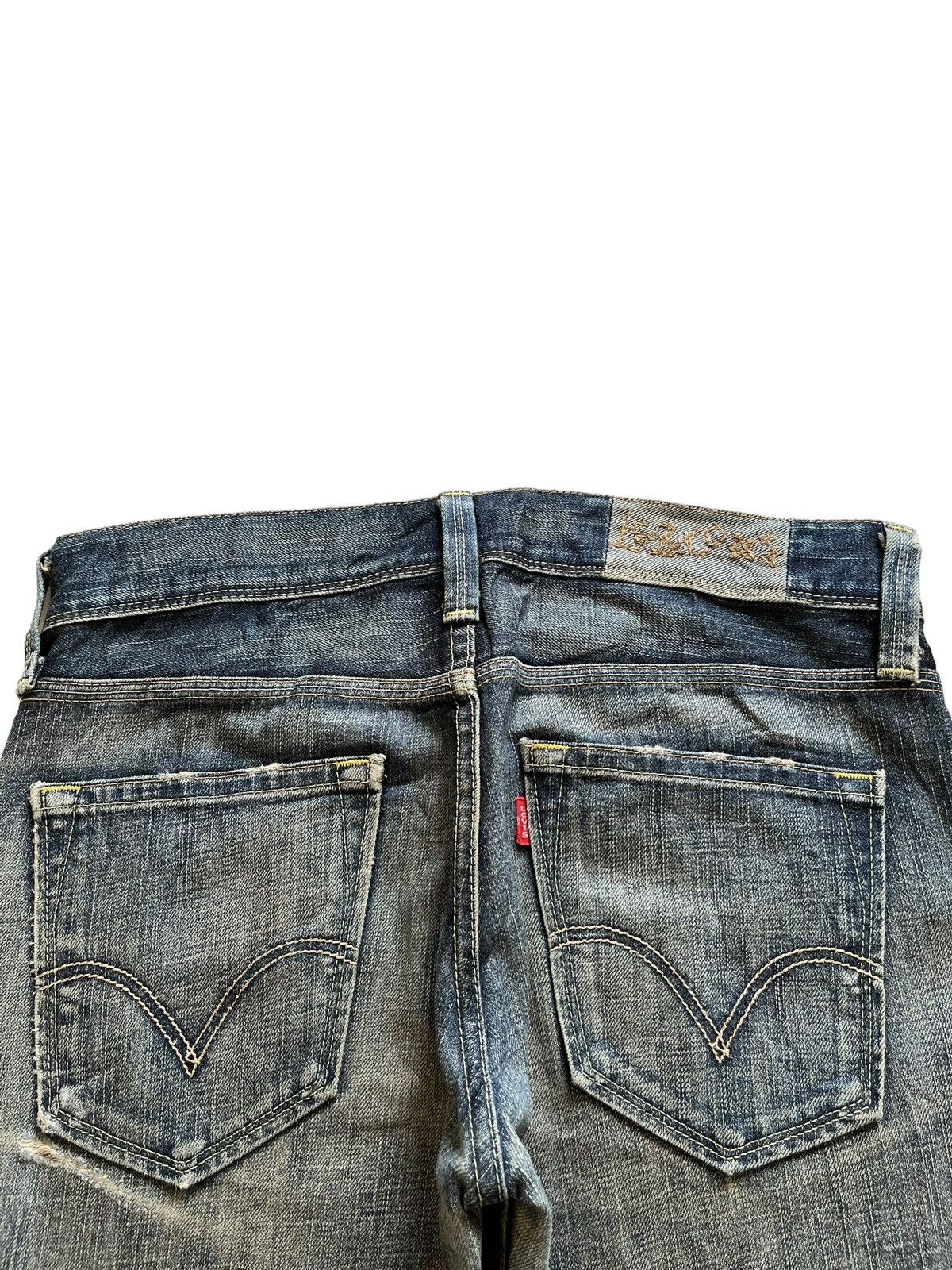 Levi's × Levi's Vintage Clothing Vintage 90s Levis Star Japan Mud Wash Distressed Loose Jeans Size 31" - 9 Thumbnail