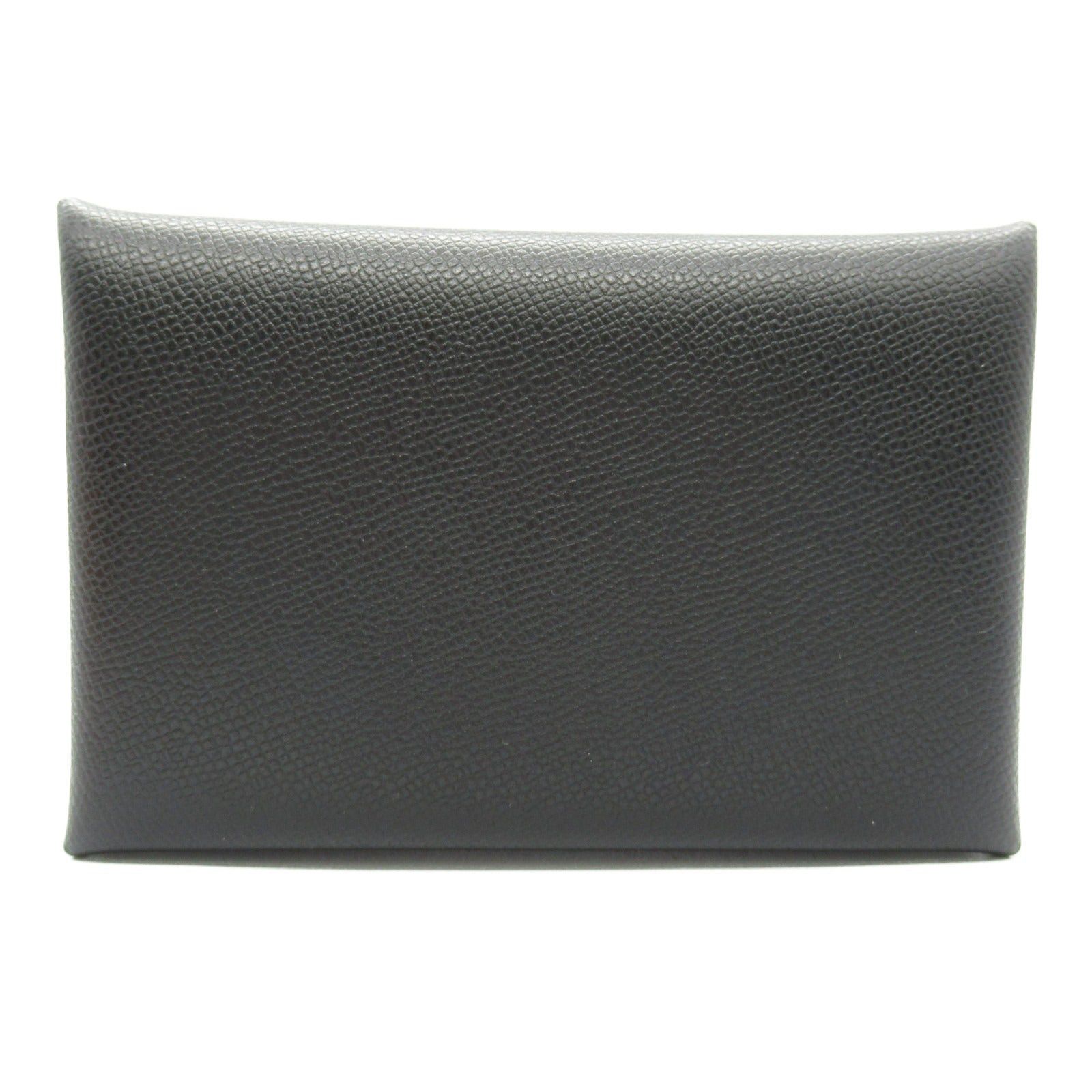 Hermes Hermes Calvi Black Card Case Leather Vomadam (Hermes) Silver Hardware B Stamp Size ONE SIZE - 1 Thumbnail