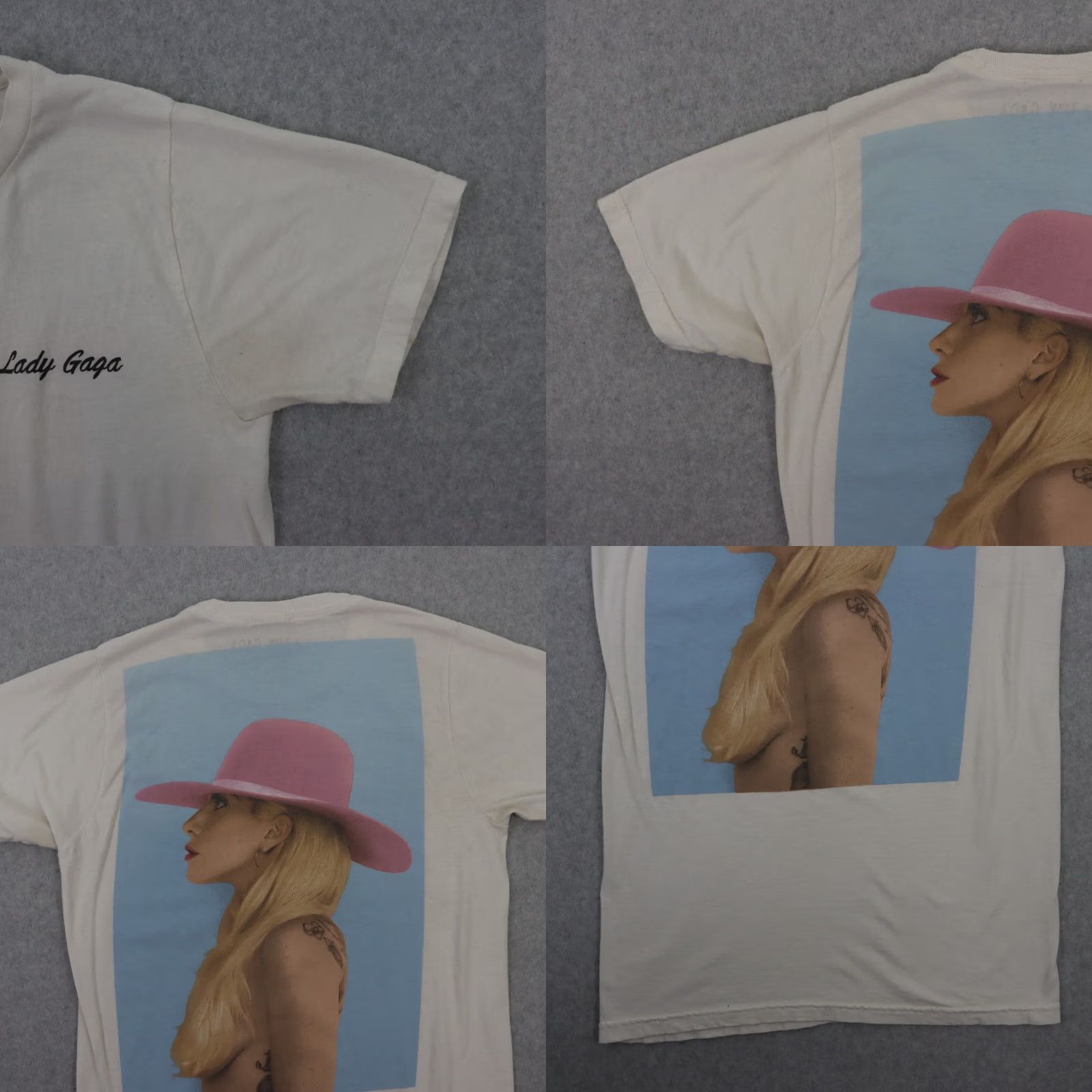 Pinko Lady Gaga WOMENS TShirt Size Small Portrait Pink Hat White Size S / US 4 / IT 40 - 8 Thumbnail