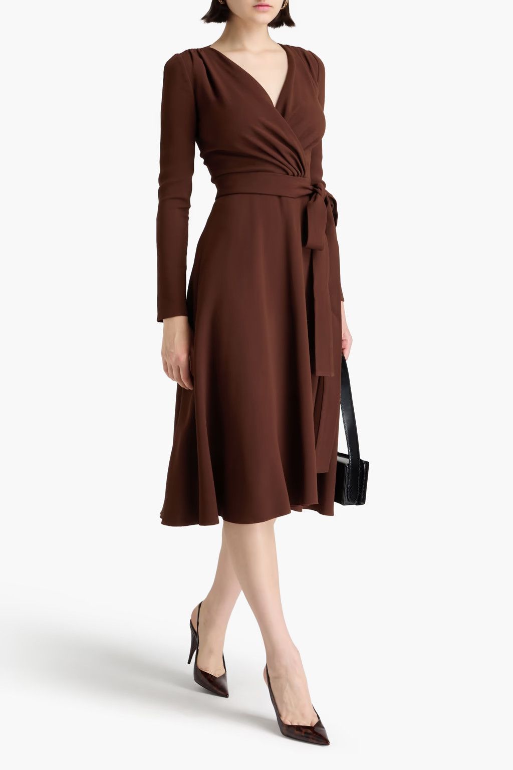 Dolce & Gabbana o1y0825 Midi Dress in Chocolate Brown Size XS / US 0-2 / IT 36-38 - 2 Thumbnail