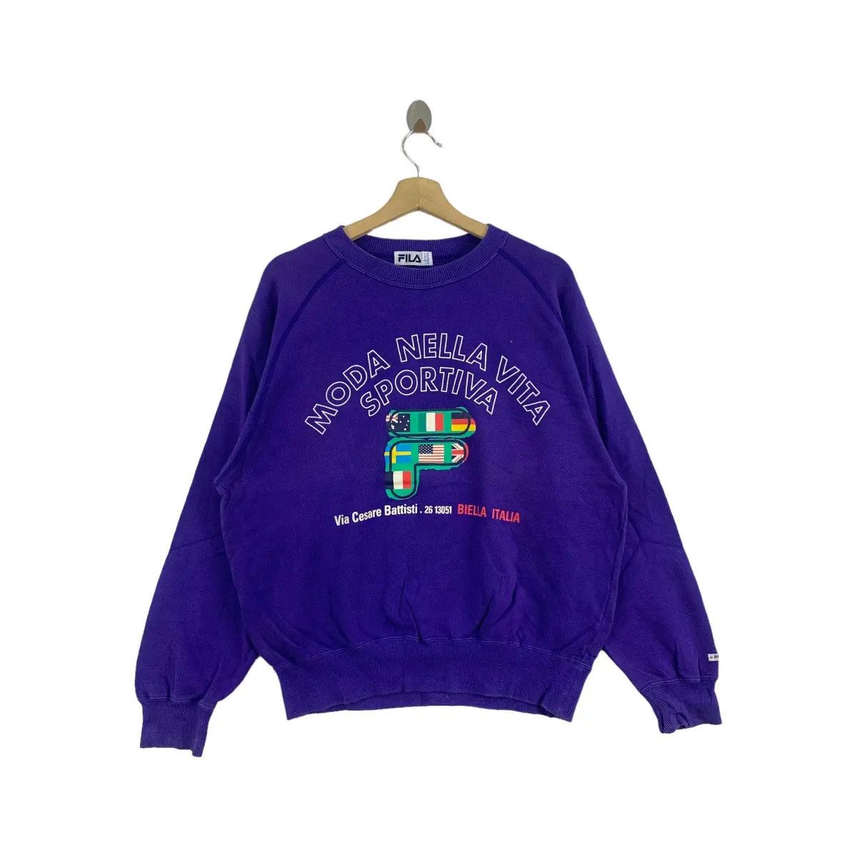 Fila Vtg FILA BIELLA ITALIA Sportiva Italy Sweden Flag Sweatshirt Size XL / US 12-14 / IT 48-50 - 1 Thumbnail
