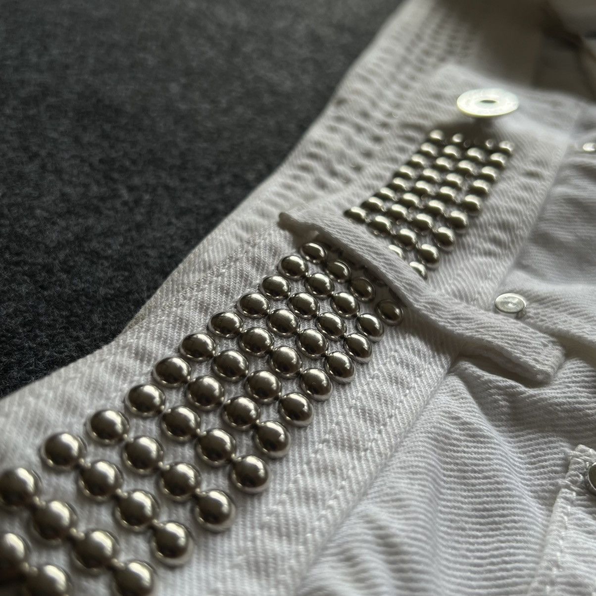 Dolce & Gabbana D&G Audacious Studded White Jeans 2000s Size US 29 - 5 Thumbnail