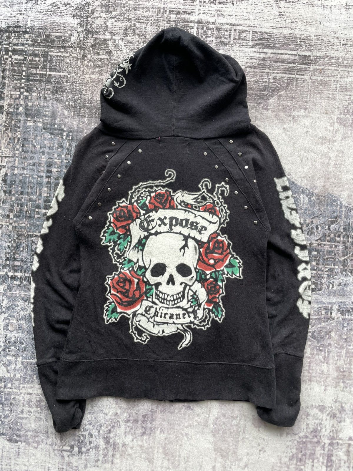 Dig Deep Y2K Dig Deep Punk Studed Skulls Hoodie Size US M / EU 48-50 / 2 - 2 Thumbnail
