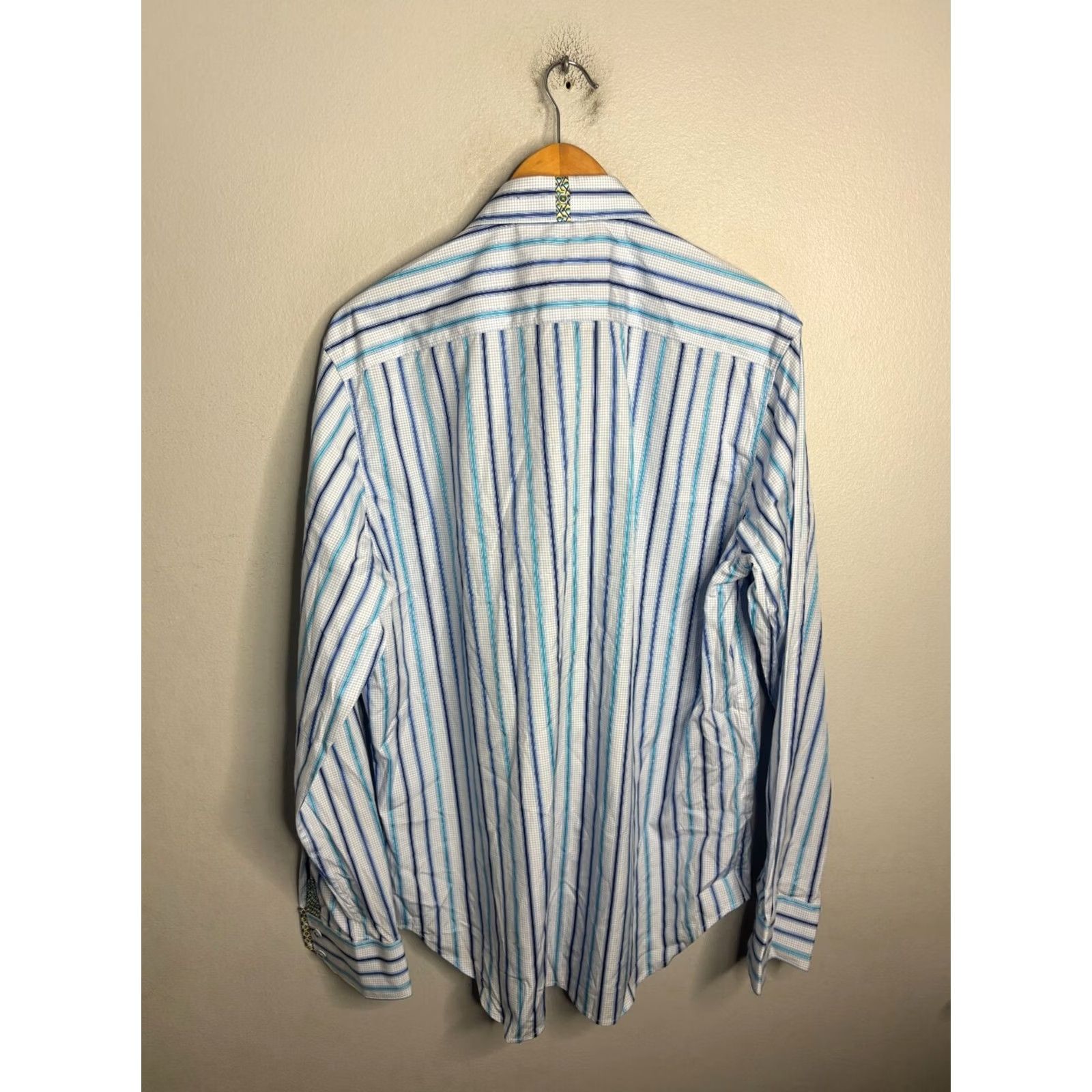 Robert Graham Robert Graham Shirt Button Up Long Sleeve Striped Flip Cuff Multicolor Mens Sz XL Size US XL / EU 56 / 4 - 6 Thumbnail