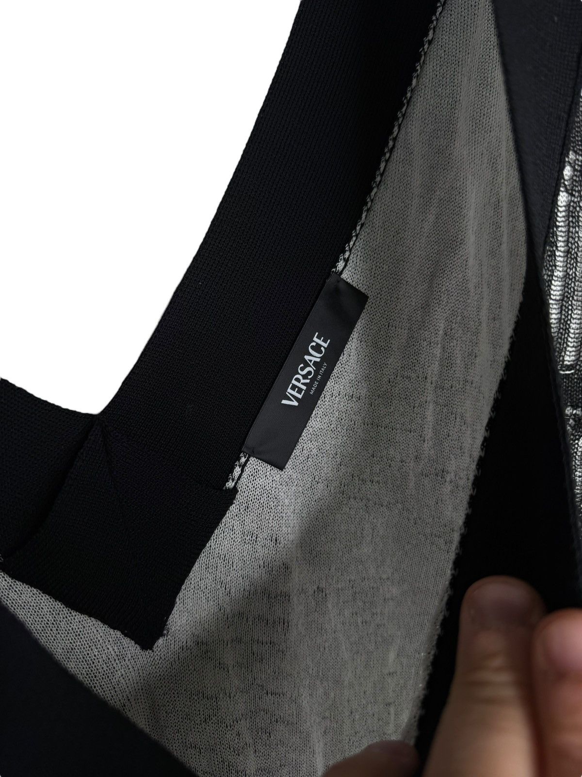 Versace Versace black drop-stitch cotton open-knit cardigan Size US M / EU 48-50 / 2 - 6 Thumbnail