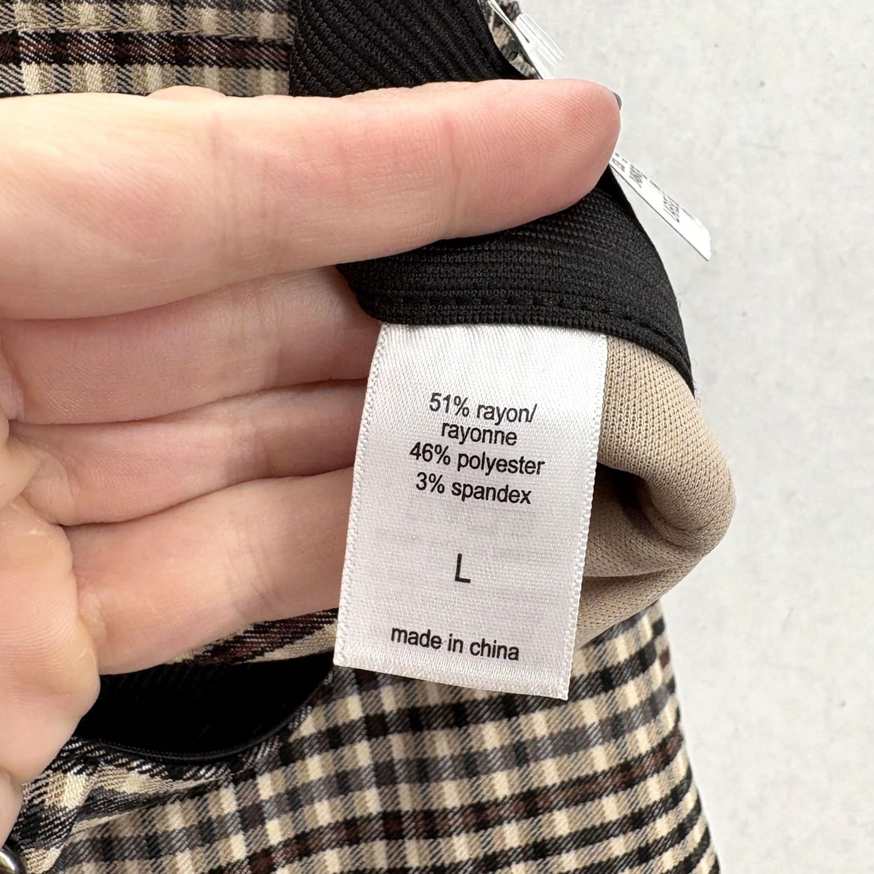 Vintage Maurices Pants Womens Large Brown Plaid Straight Crop Bengaline High Rise Ankle Size 36" / US 14 / IT 50 - 6 Thumbnail
