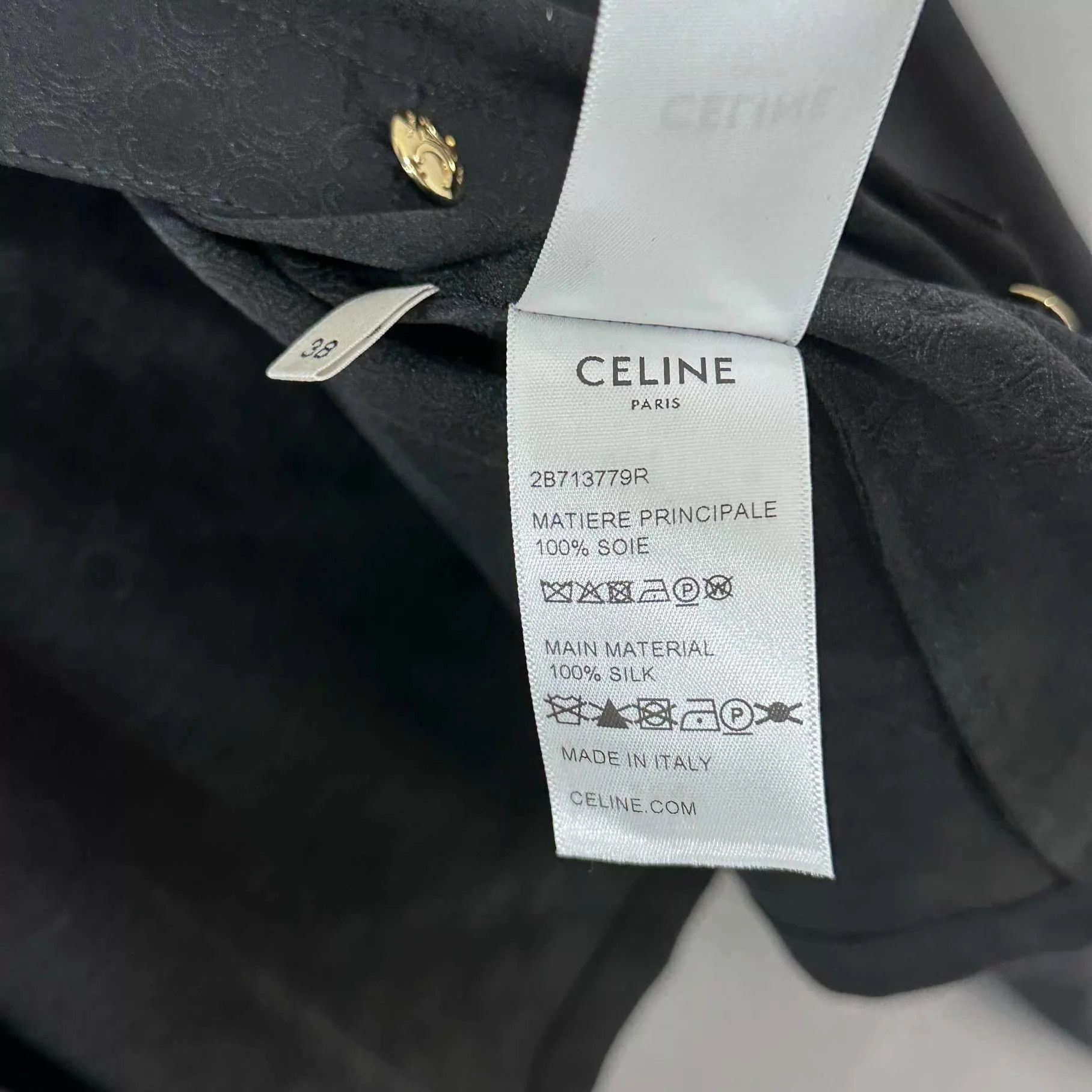 Celine Celine Triomphe monogram gold button shirt FR38 New W/ Tags Size XS / US 0-2 / IT 36-38 - 5 Thumbnail
