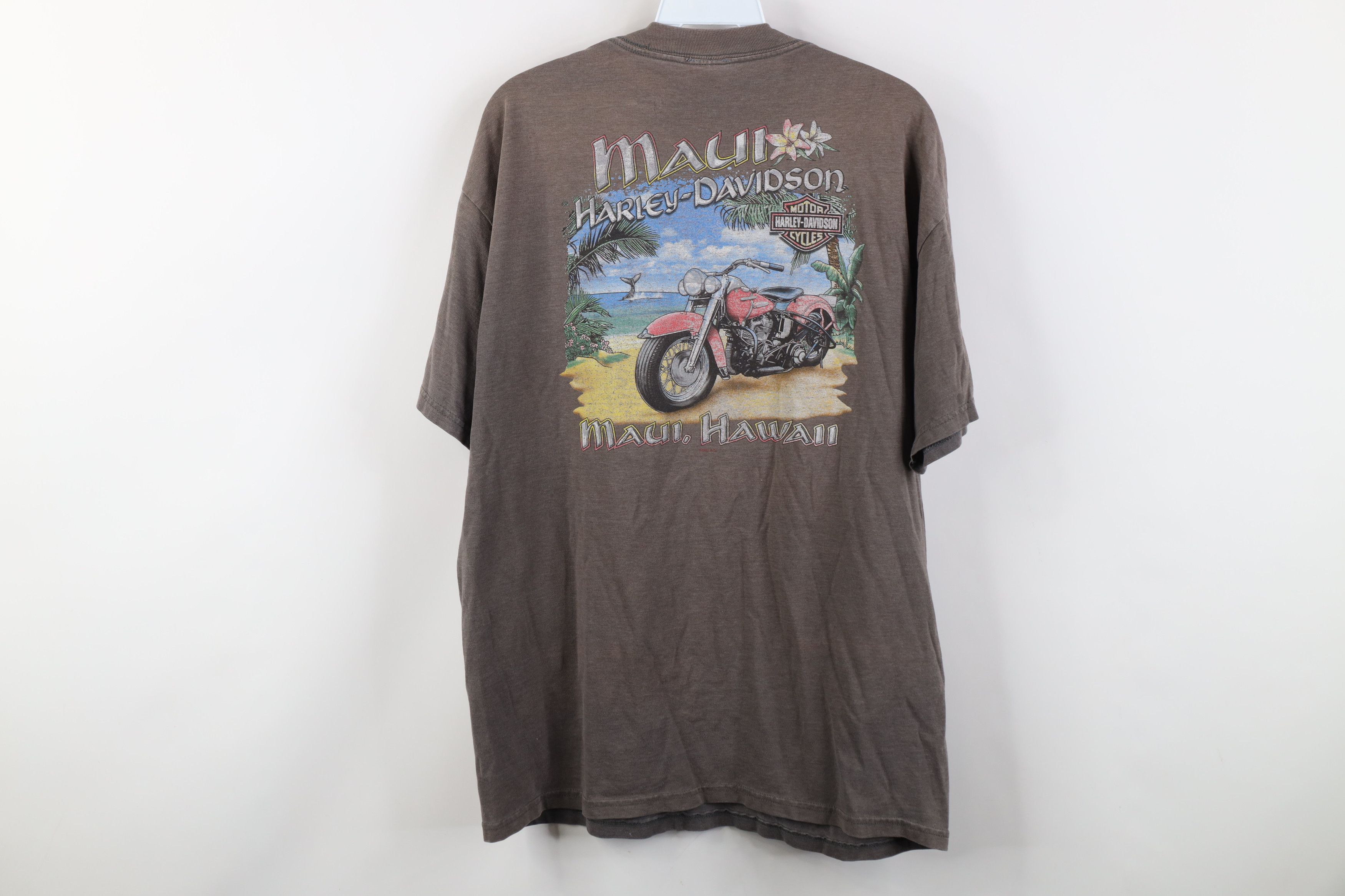 Harley Davidson Vintage Y2K 2001 Harley Davidson Maui Hawaii T-Shirt Gray Size US L / EU 52-54 / 3 - 11 Thumbnail