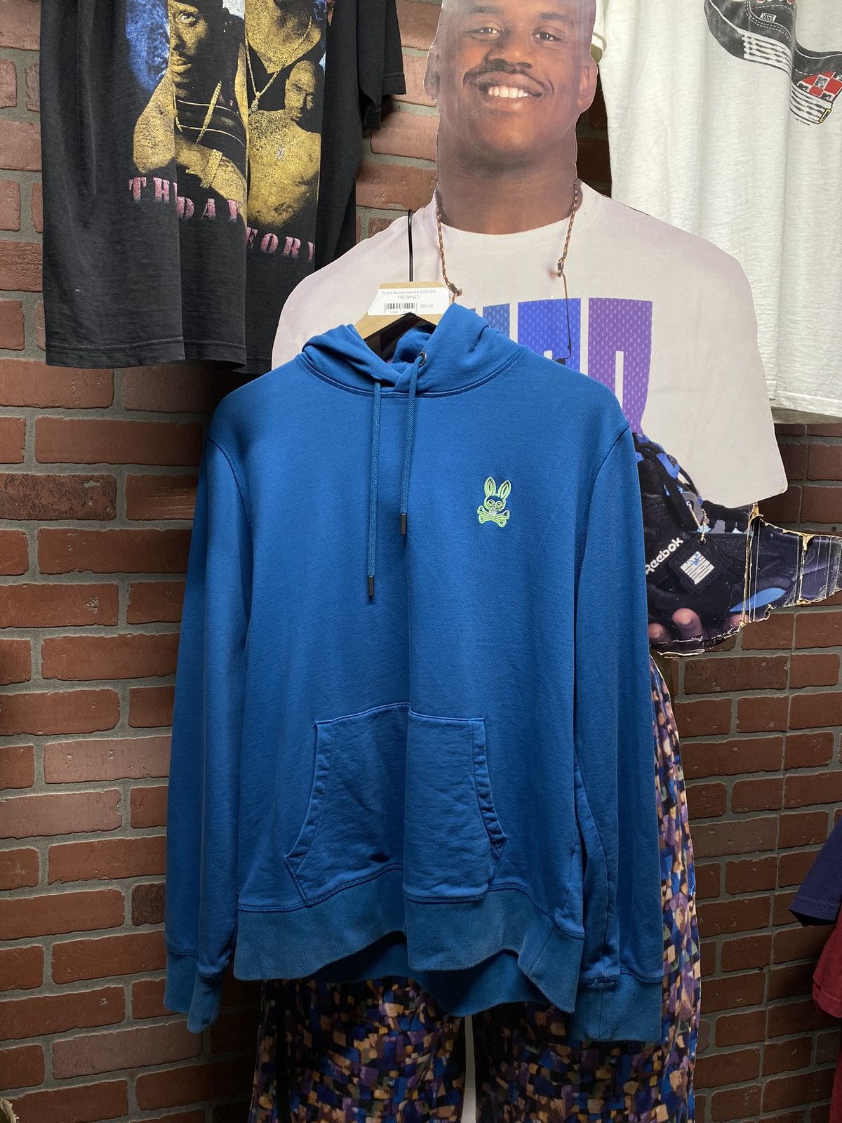 Designer × Psycho Bunny Psycho Bunny Men’s Blue Hoodie Preowned Large Size US L / EU 52-54 / 3 - 3 Thumbnail