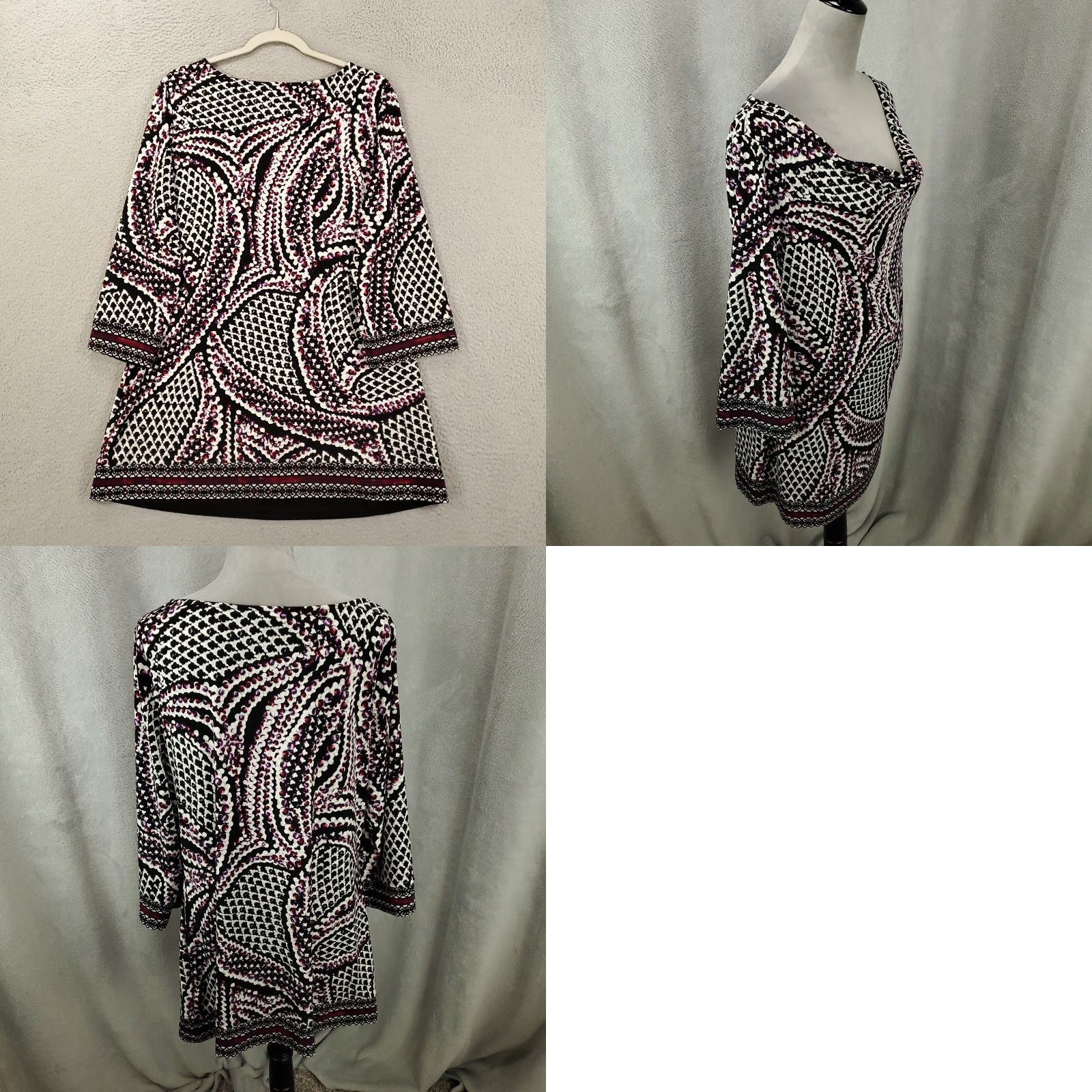 White House Black Market White House Black Market Blouse Womens XL Geometric V Neck 3/4 Sleeve Multicolor Tunic Casual Mens? wom? Size XL / US 12-14 / IT 48-50 - 8 Thumbnail