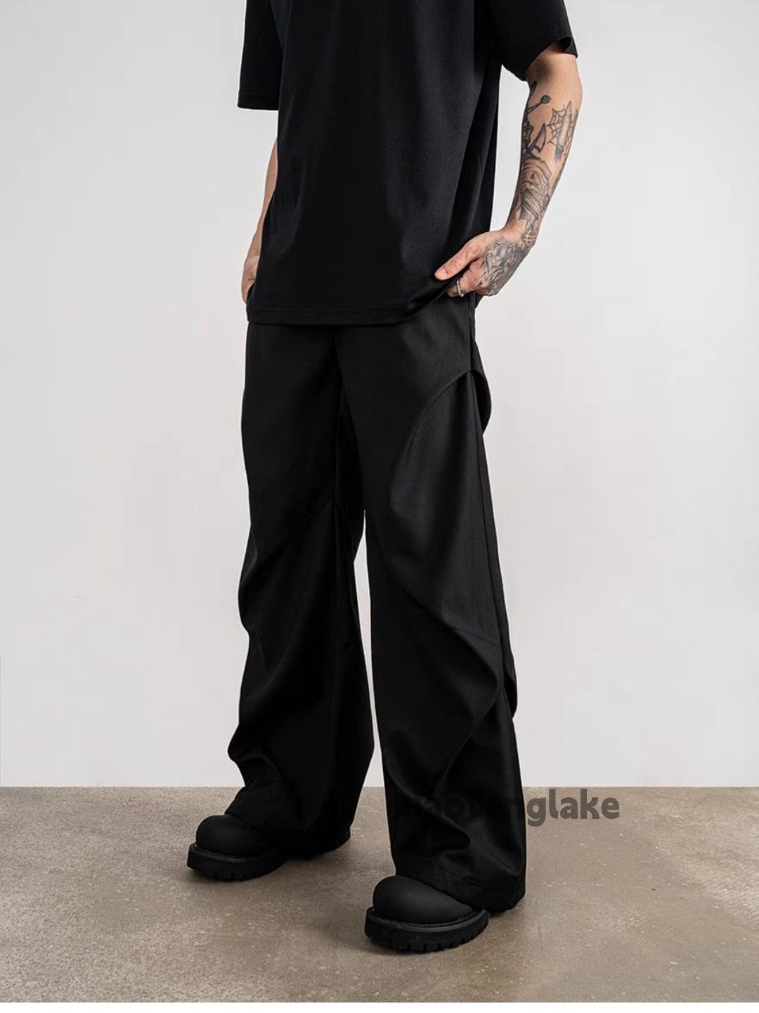 Designer × Japanese Brand × Vintage utility pleated yuppie punk loose baggy bootcut pants Size US 32 / EU 48 - 2 Thumbnail