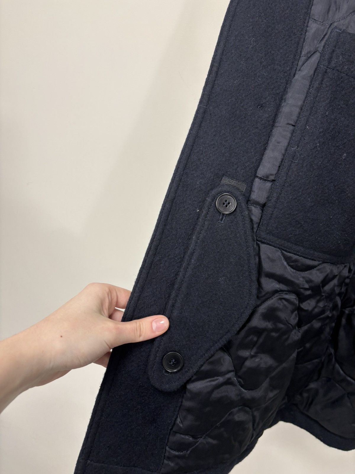 Arket Arket Men’s Navy Blue Wool Car Coat Corduroy Collar Size US S / EU 44-46 / 1 - 13 Thumbnail
