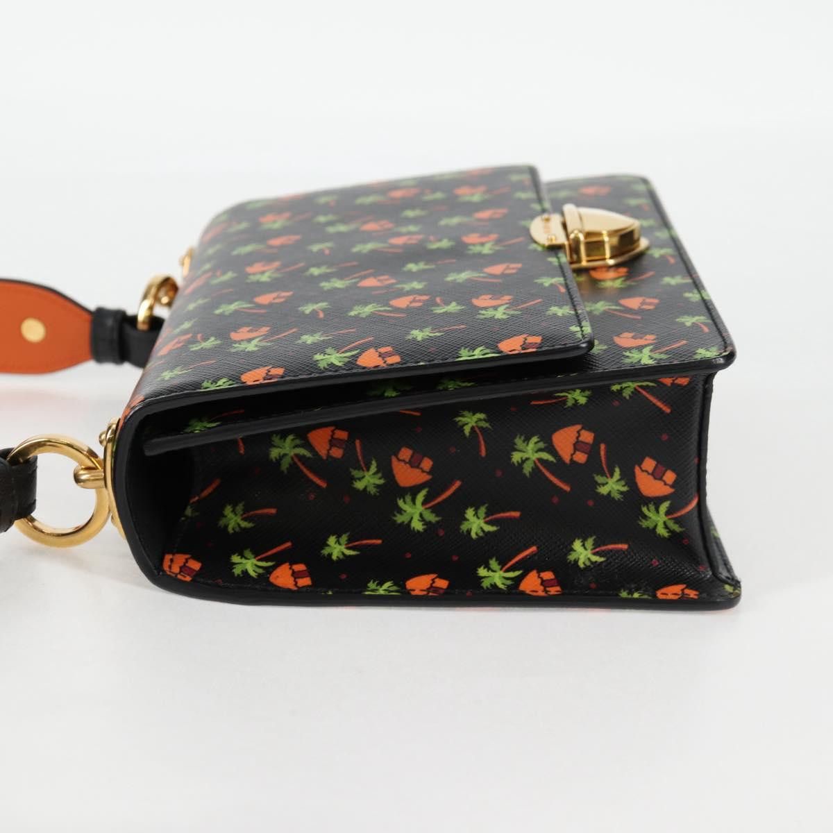 Prada PRADA Shoulder Bag Leather Black Gold Size ONE SIZE - 3 Thumbnail