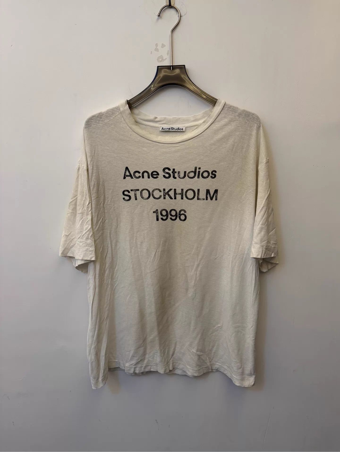 Acne Studios Acne 1996 Oversize Retro Logo Spray Crew SS T OW M Size US M / EU 48-50 / 2 - 1 Thumbnail