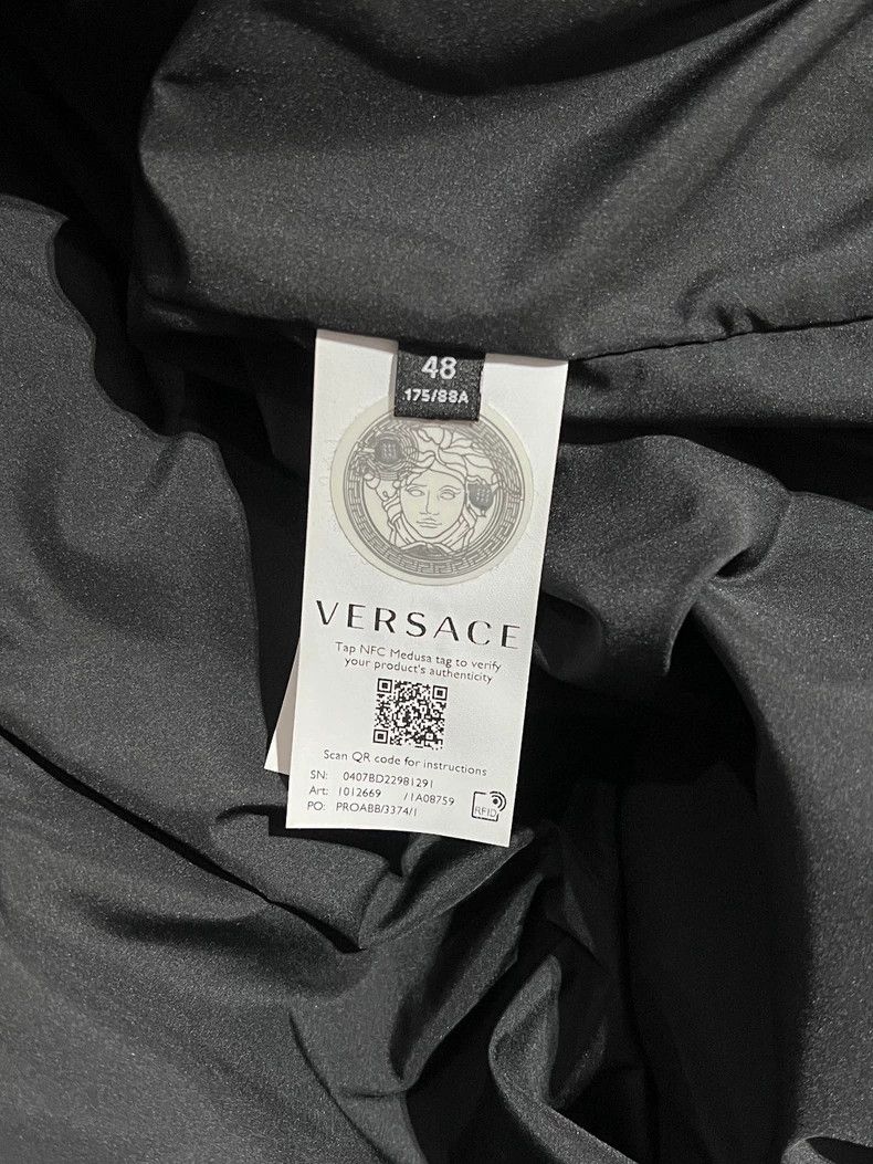 Versace Versace Black dark stripe stand-up collar zip-up jacket Size US M / EU 48-50 / 2 - 7 Thumbnail
