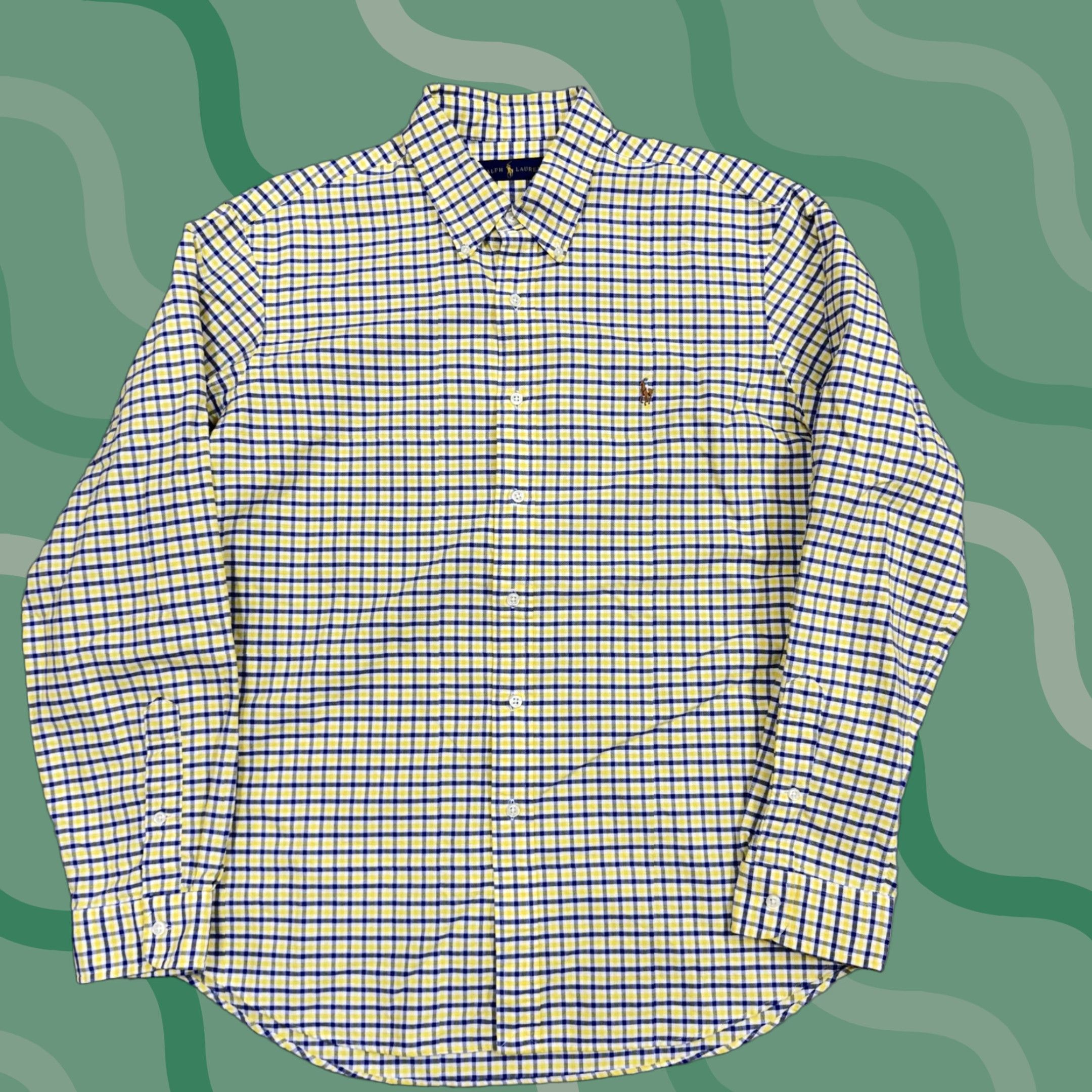 Ralph Lauren Ralph Lauren Shirt Mens XL Yellow Blue Check Button Down Long Sleeve Casual Size US XL / EU 56 / 4 - 1 Thumbnail