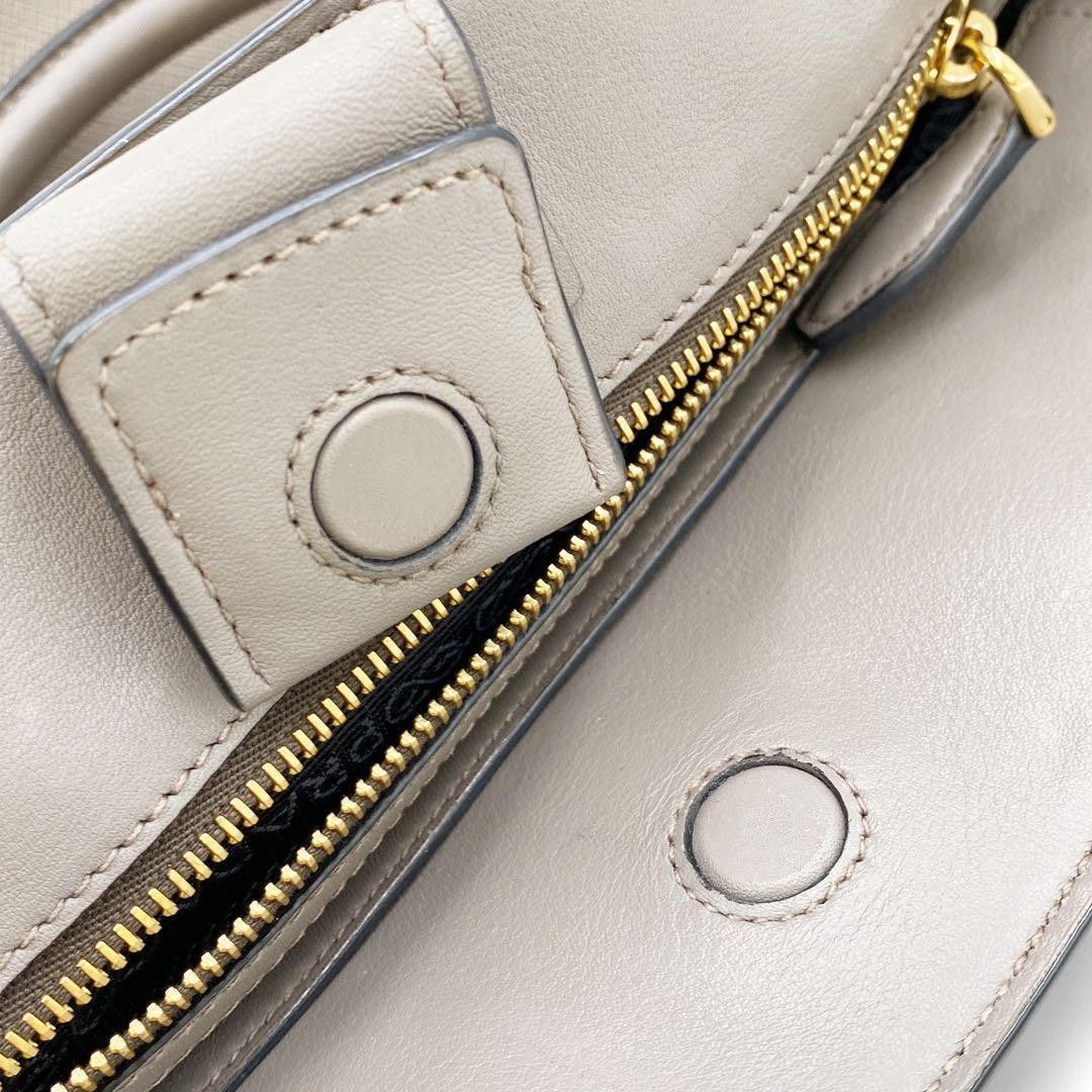 Prada Prada - Saffiano Gray Leather Handbag Shoulder Bag 2-way Size ONE SIZE - 7 Thumbnail