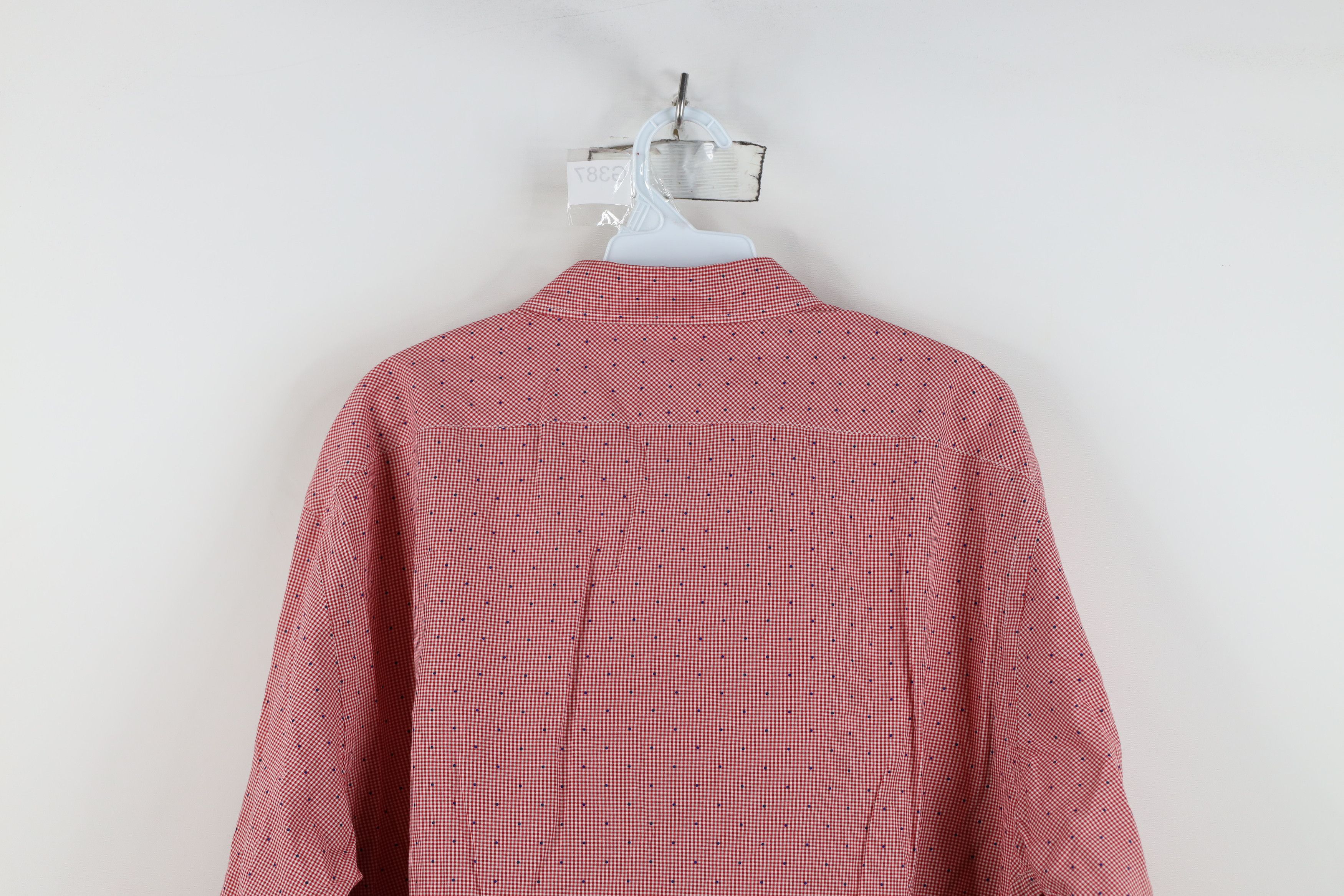 Vintage Thomas Pink Polka Dot Plaid Collared Button Down Shirt Red Size US XXL / EU 58 / 5 - 11 Thumbnail