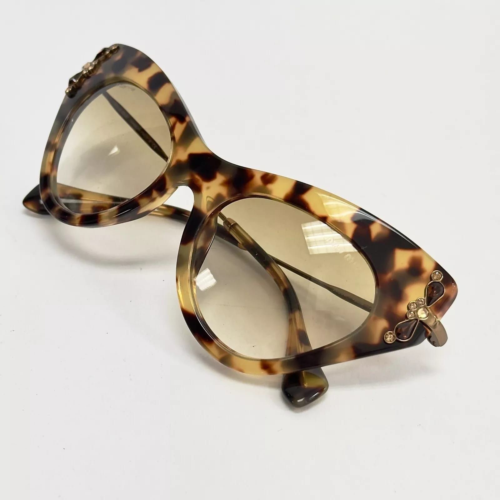 Miu Miu MIU MIU Glow 04P Brown Havana Crystal Jewel Strass MU04PS Size ONE SIZE - 2 Thumbnail