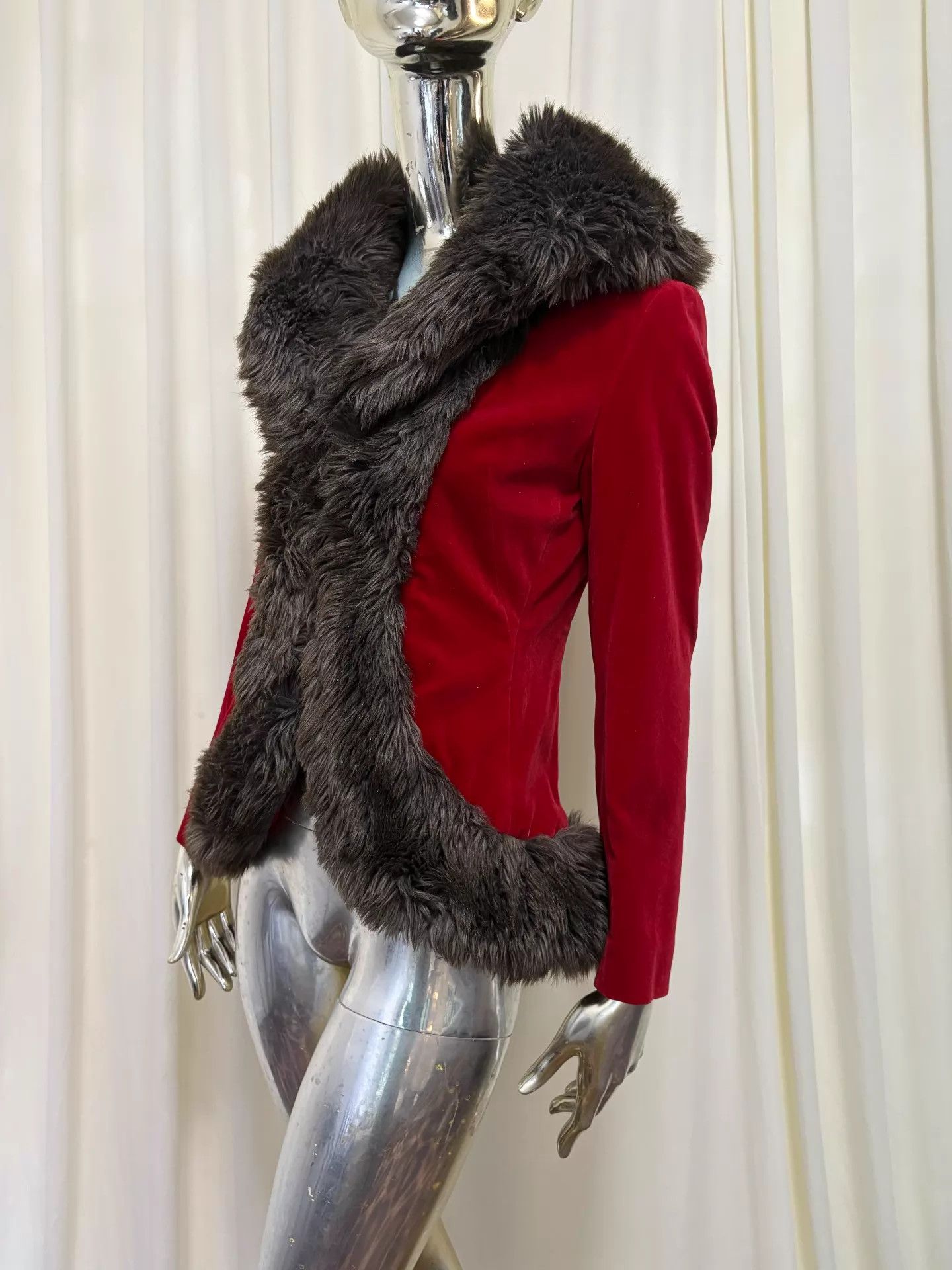 Paul Smith Paul Smith Vintage Red Velvet Fringe Big Lapel Waistcoat 40 Size S / US 4 / IT 40 - 5 Thumbnail