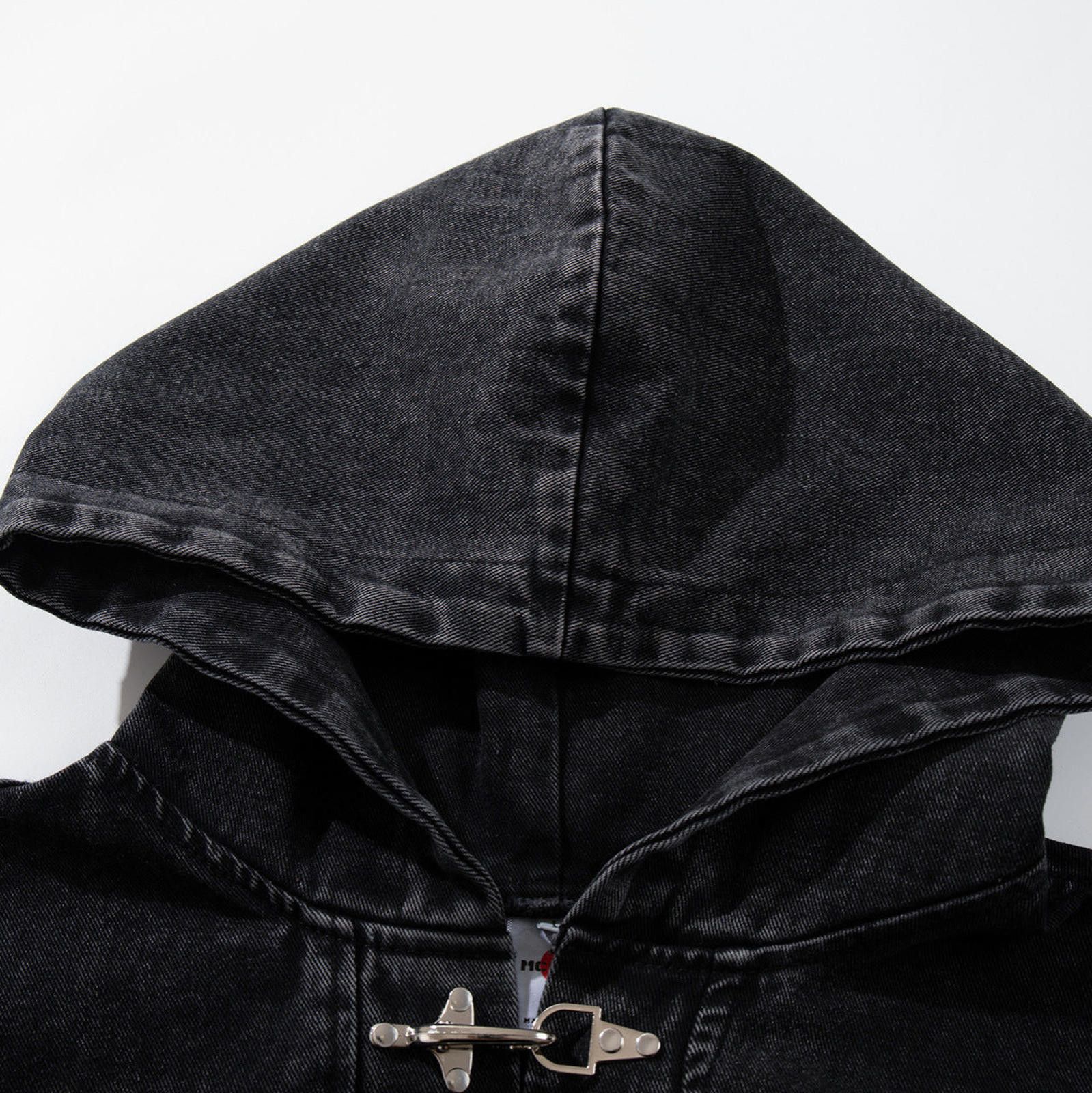 Other Black Washed Denim-Weight Fireman Clasp Hoodie Shinzo Style Size US M / EU 48-50 / 2 - 3 Thumbnail