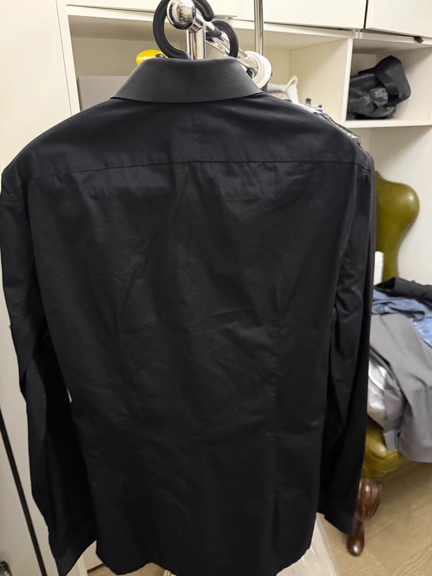 Balenciaga Balenciaga Leather Collar Shirt K27 Size US XXS / EU 40 - 4 Thumbnail