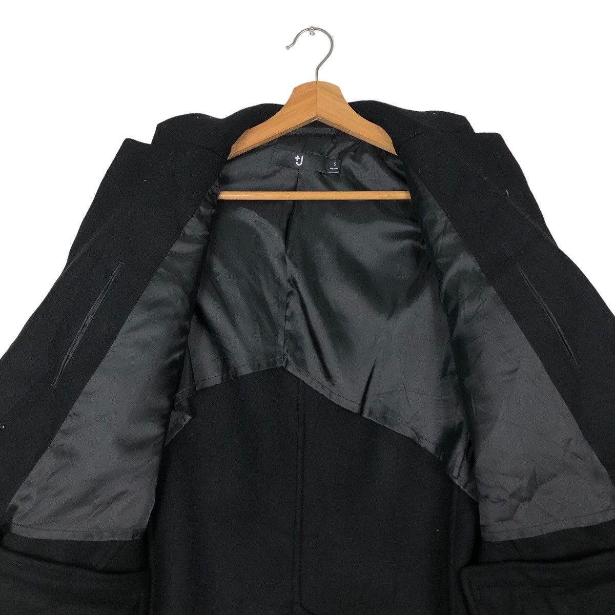 Jil Sander 🔥Rich Black - Long Fly Wool Jacket J+ Japan Made Size US S / EU 44-46 / 1 - 14 Thumbnail
