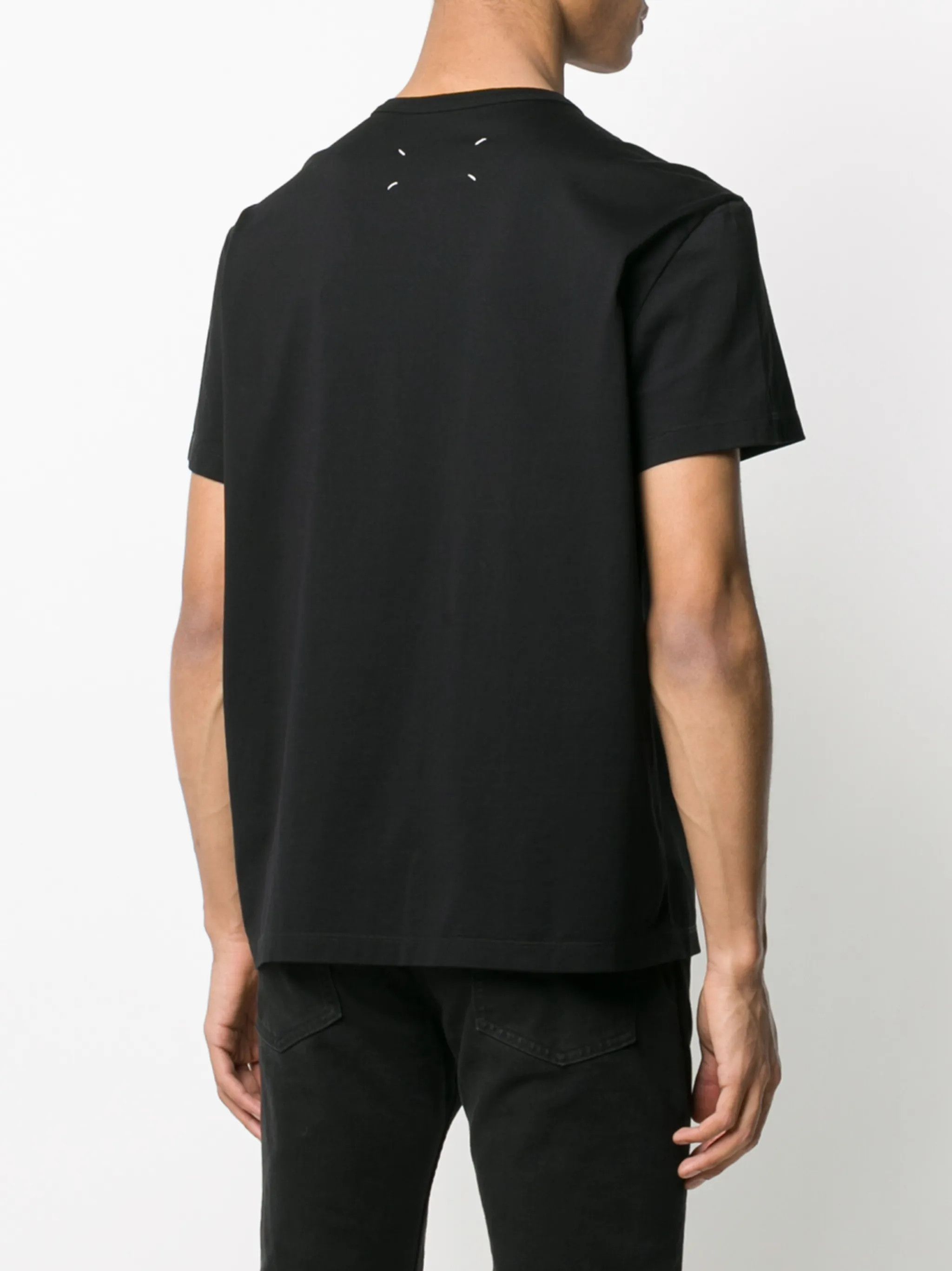 Maison Margiela oc11z1025 Distorted-Logo Cotton T-Shirt in Black Size US L / EU 52-54 / 3 - 4 Thumbnail