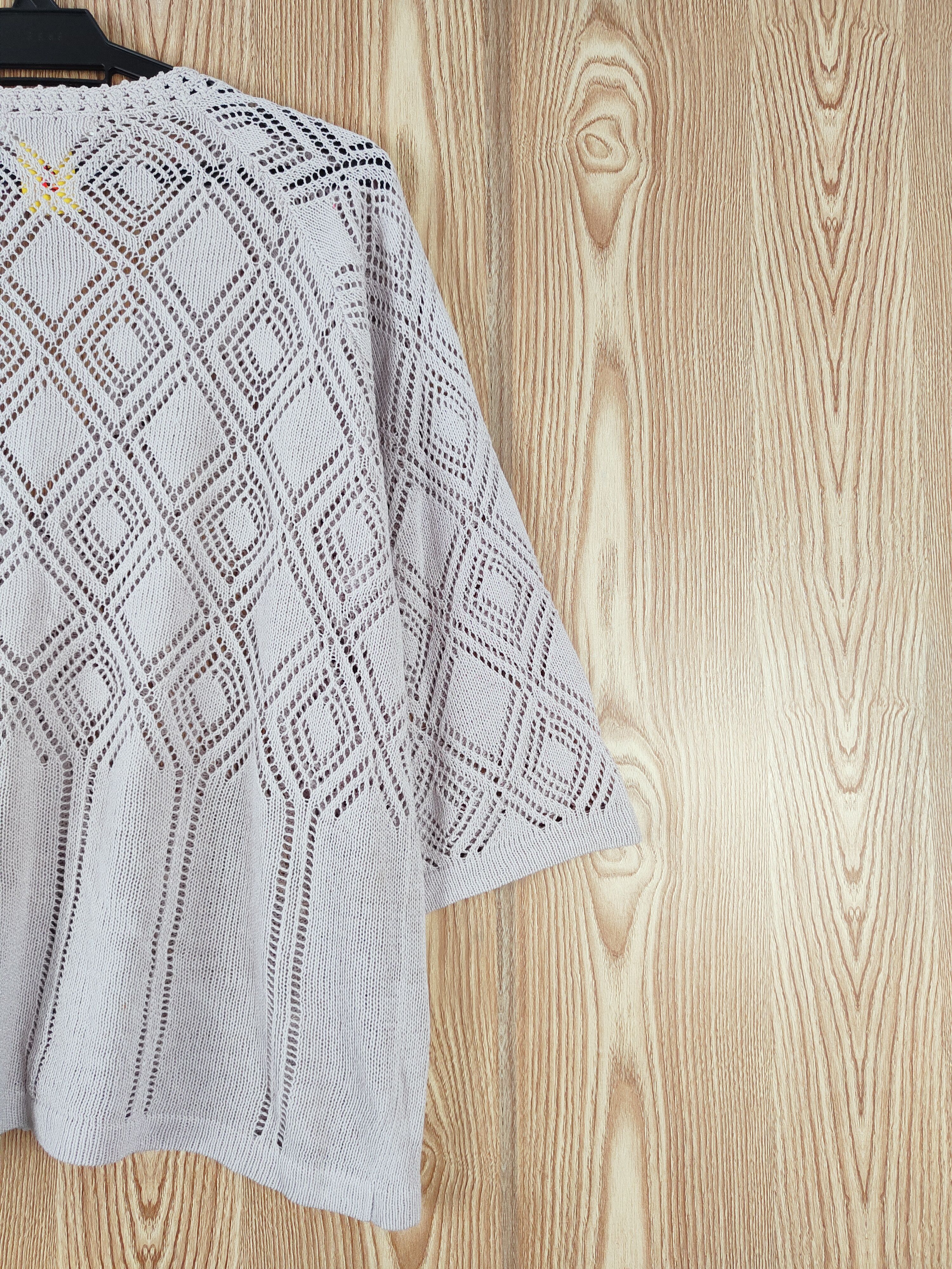 Vintage JPadies Brown Crochet Mesh Net Knitwear Cardigan #W469 Size L / US 10 / IT 46 - 10 Thumbnail