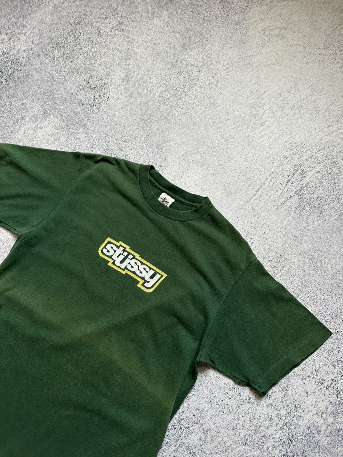 Stussy Vintage 1993-96 STUSSY Big Logo Green T-Shirt Made in USA Size US L / EU 52-54 / 3 - 4 Thumbnail