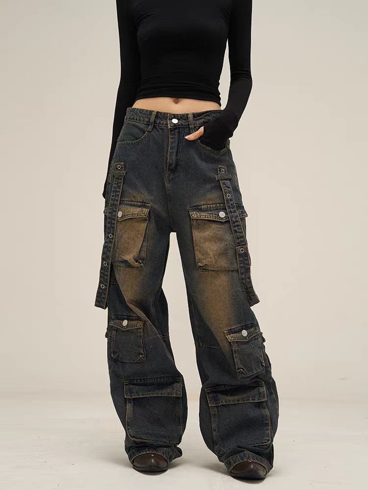 Japanese Brand × Jean Wasteland Style Washed Multi-Pocket Workwear Jeans Size US 34 / EU 50 - 2 Thumbnail
