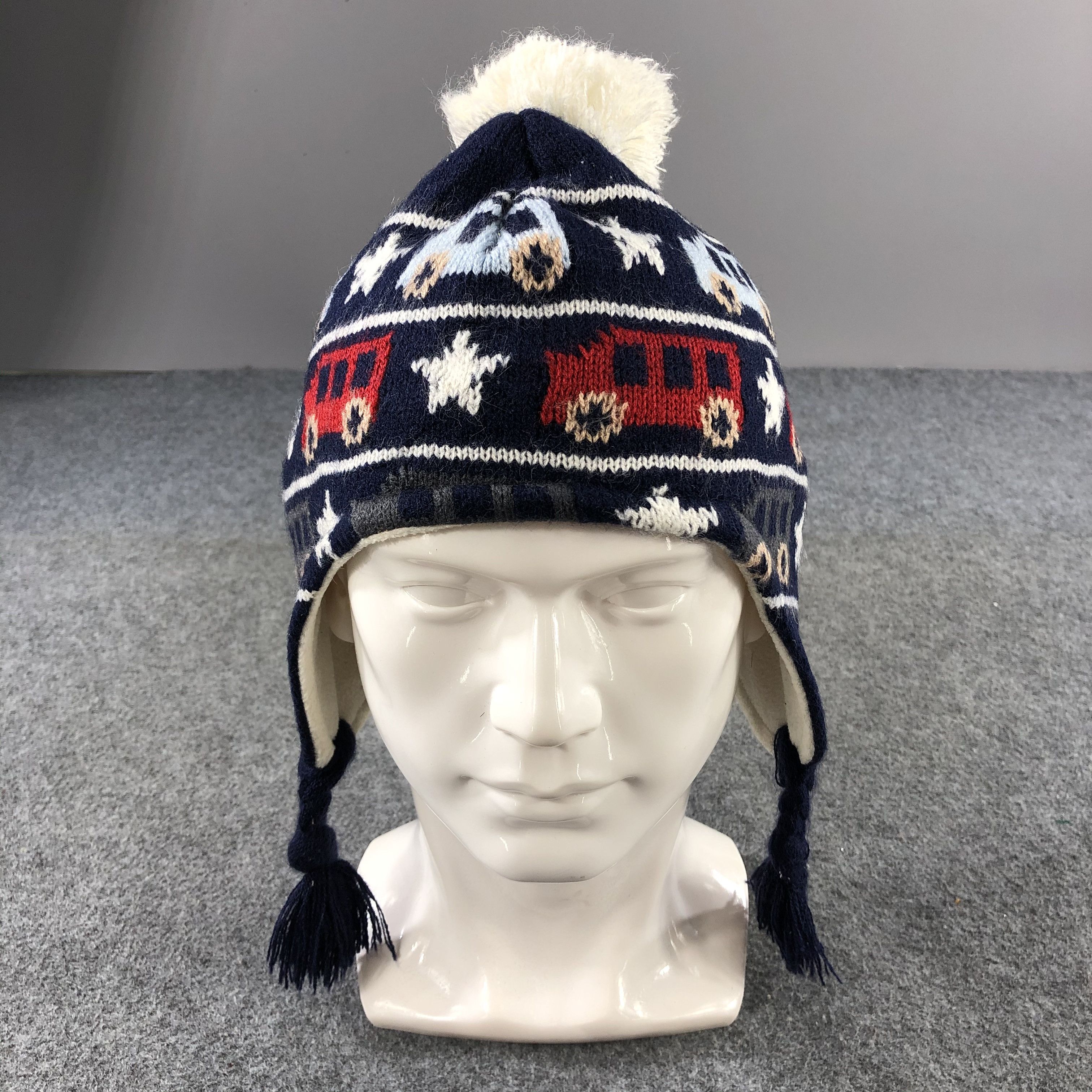 Vintage Ushanka Cars Earflap Bobble Beanie Snowcap Snow Hat B437 Size ONE SIZE - 2 Thumbnail