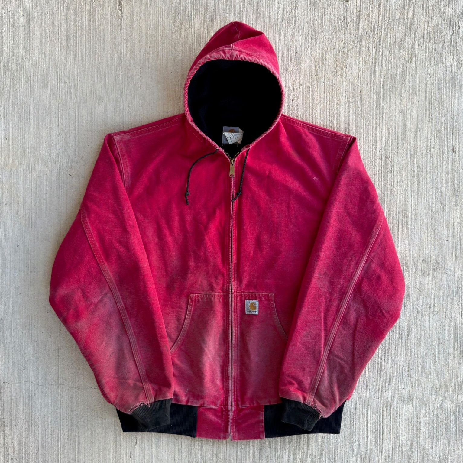 Carhartt × Vintage Carhartt JR110 faded red hooded work wear jacket Size US XXL / EU 58 / 5 - 1 Thumbnail