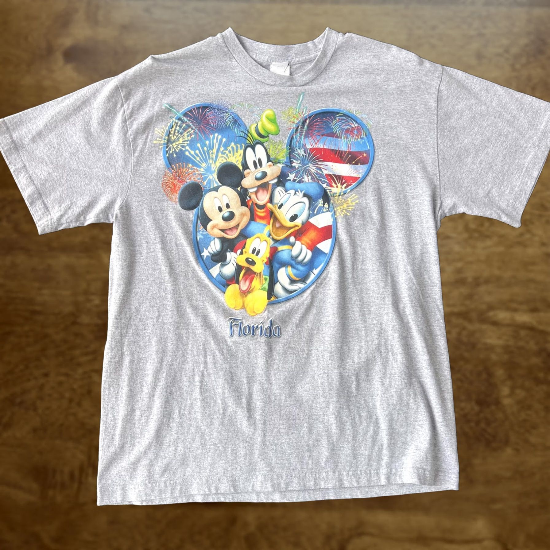 Disney Disney Shirt Mens L Gray Florida Mickey Mouse Goofy Donald Pluto Tee Size US L / EU 52-54 / 3 - 1 Thumbnail