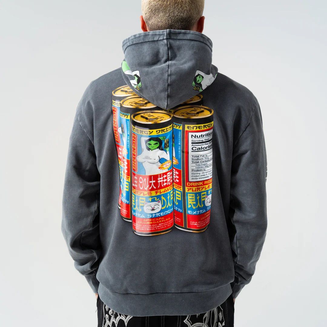 RIPNDIP Ripndip Hoodie Nerm Cans (Charcoal Vintage Wash) Size US M / EU 48-50 / 2 - 2 Thumbnail