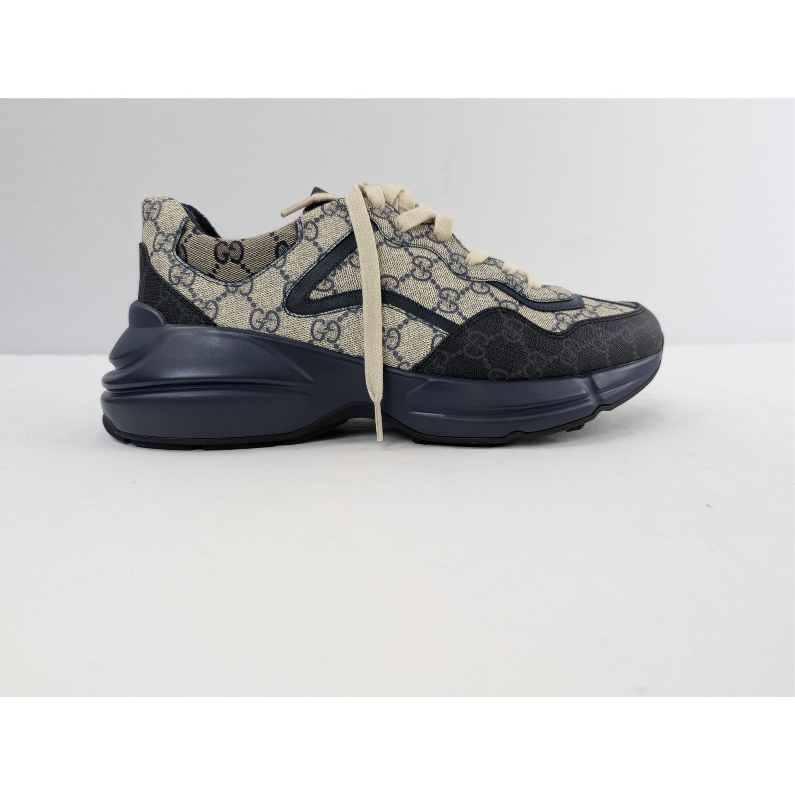 Gucci o1rshd1 Q:2 / Monogram GG Rhyton Canvas Sneakers in in Black Size US 13 / EU 46 - 4 Thumbnail